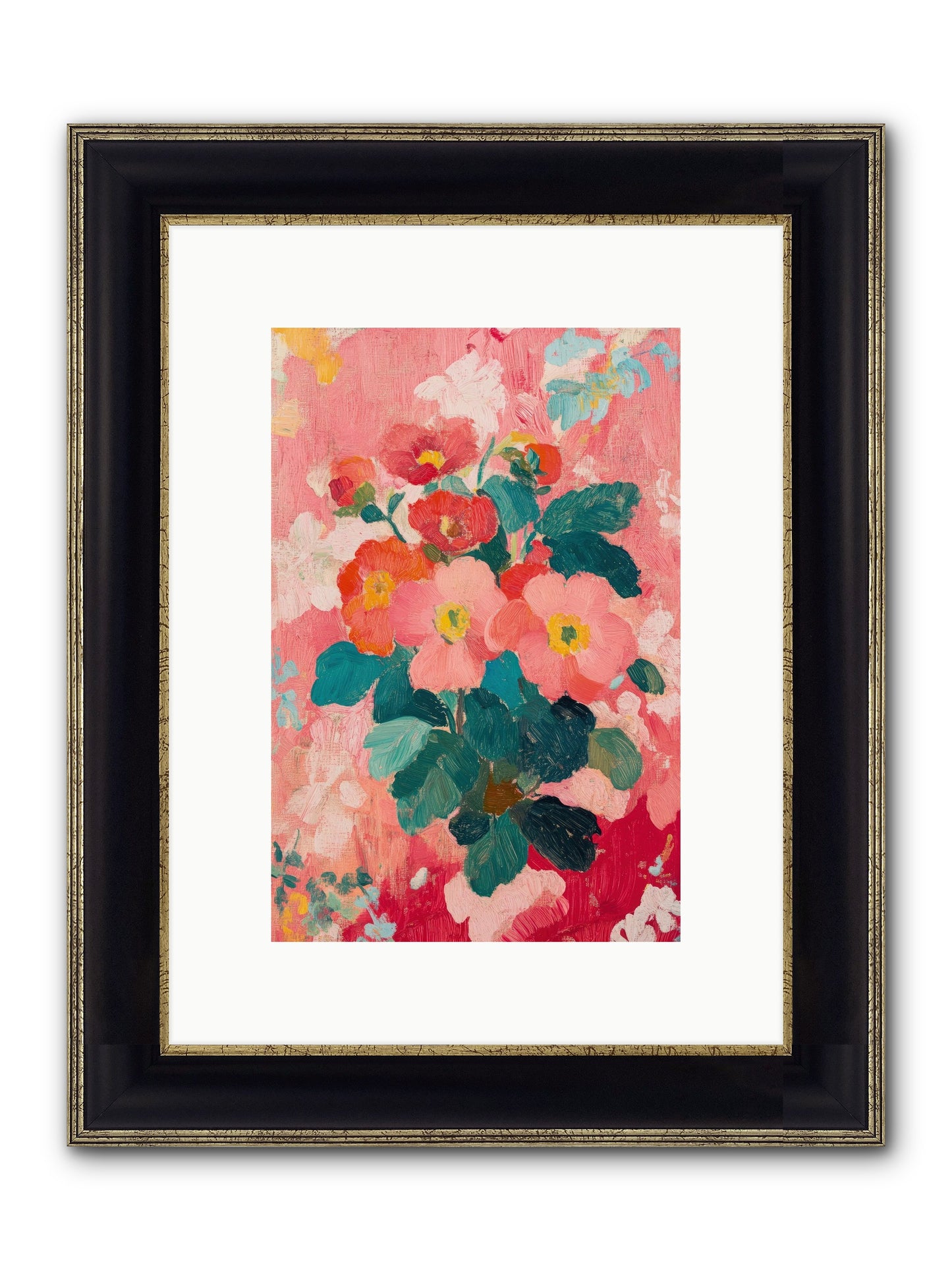 Blooms At Dawn Framed Print - Black & Gold 8x12