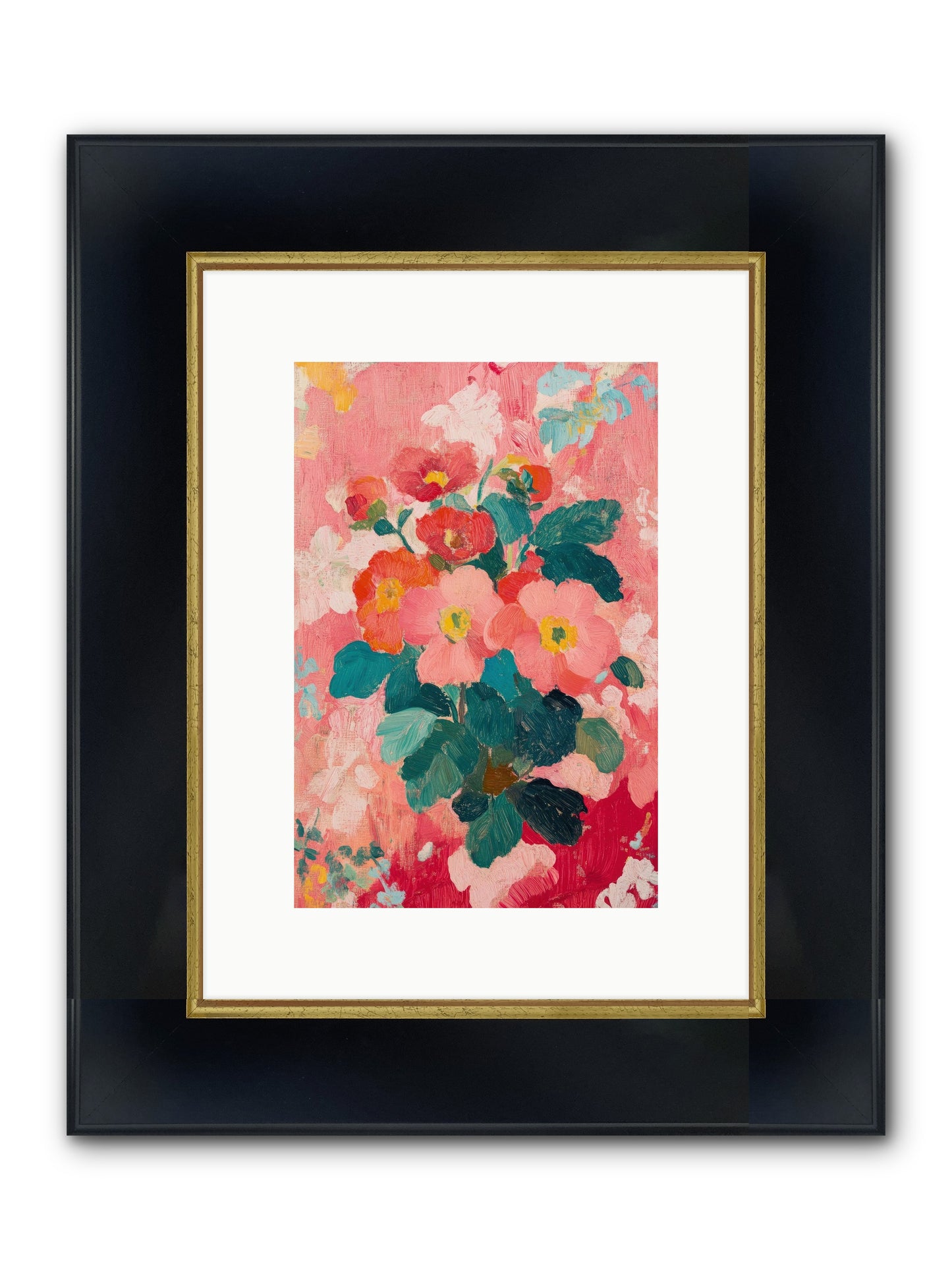Blooms At Dawn Framed Print - Wide Black w/Gold 8x12