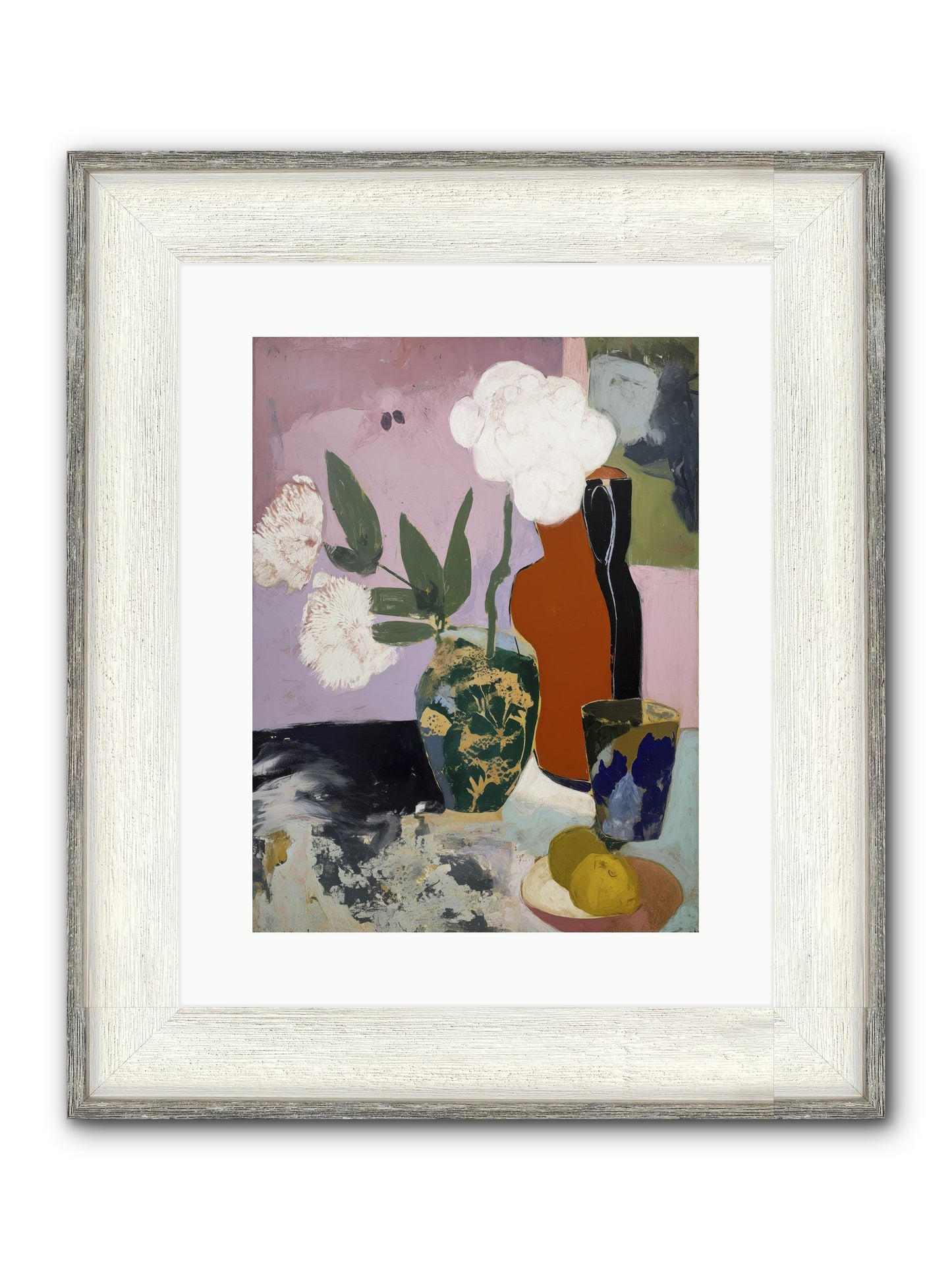 Blooms At Twilight Framed Print - Driftwood White 12x16