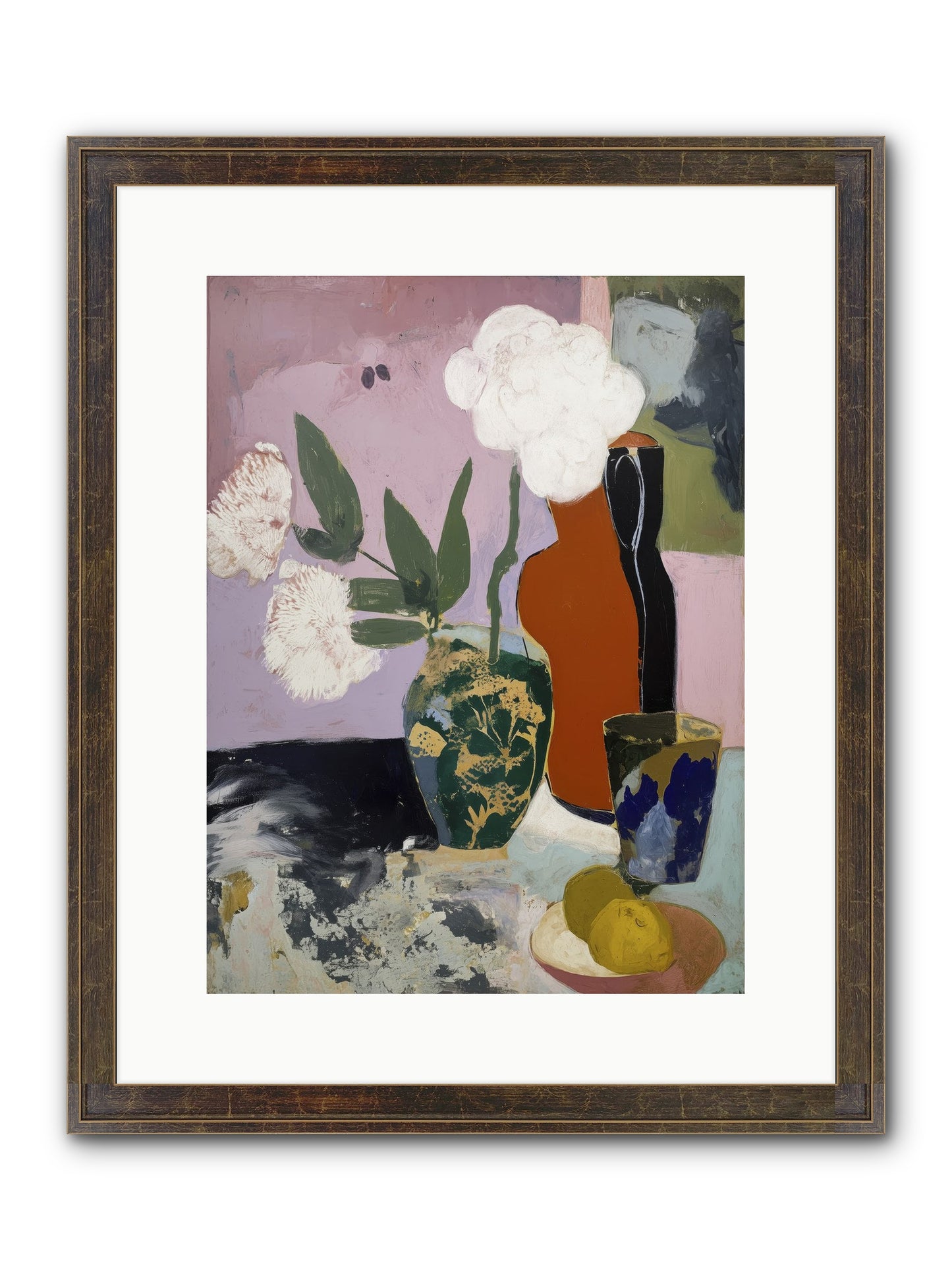 Blooms At Twilight Framed Print - Slimwoods Black/Gold 12x16