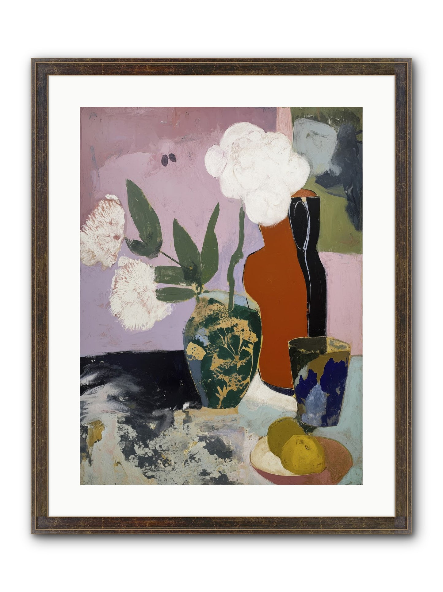 Blooms At Twilight Framed Print - Slimwoods Black/Gold 18x24