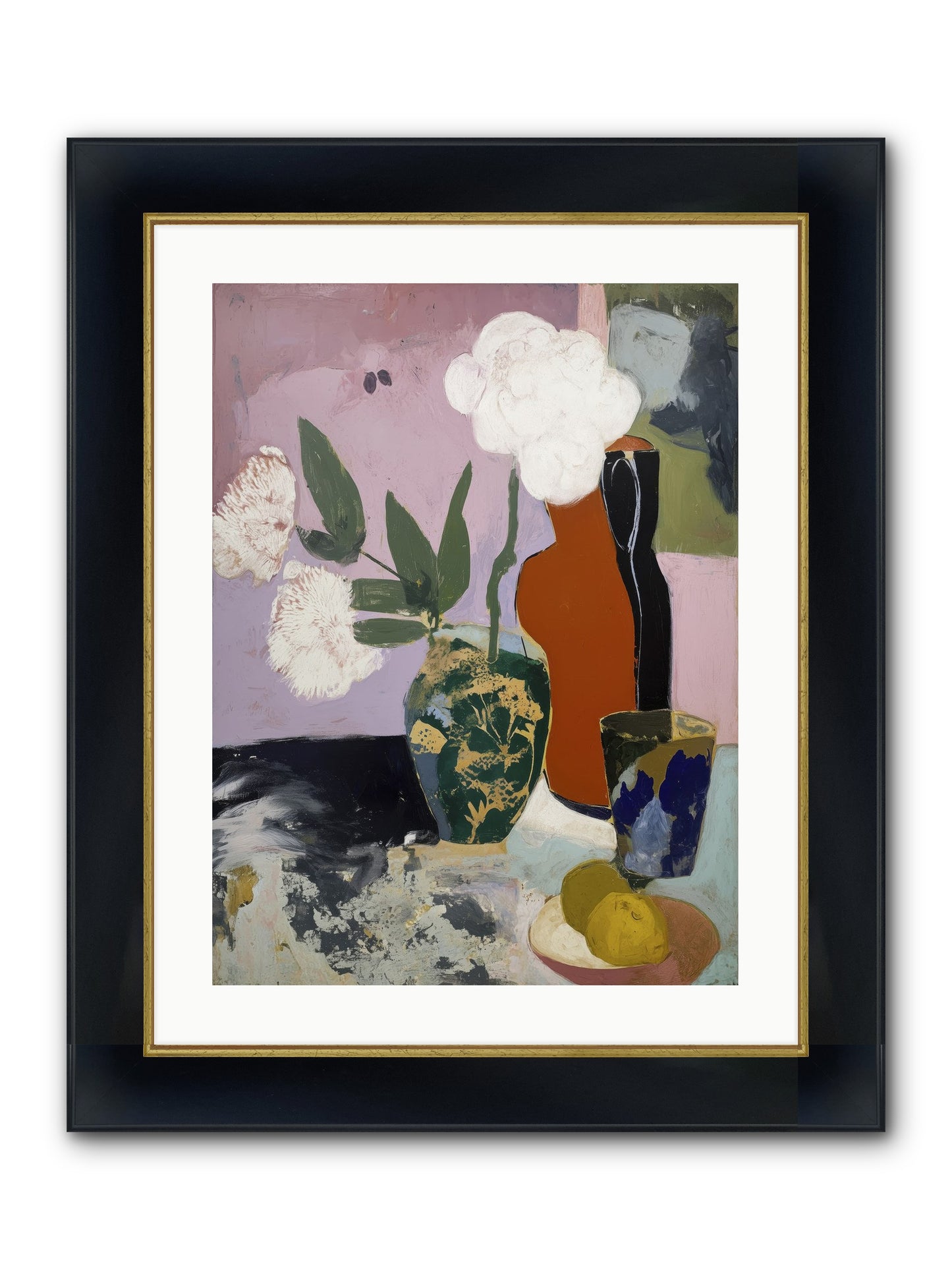 Blooms At Twilight Framed Print - Wide Black w/Gold 18x24