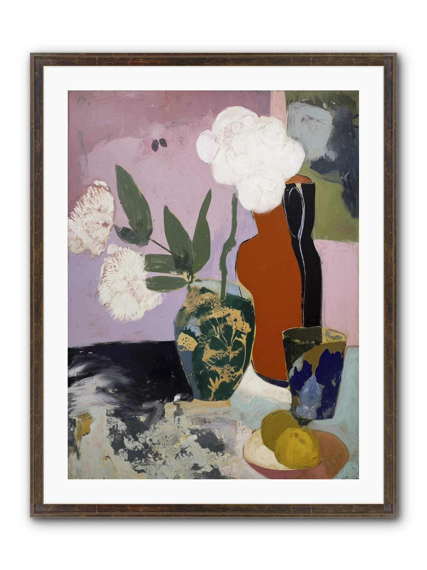 Blooms At Twilight Framed Print - Slimwoods Black/Gold 24x32