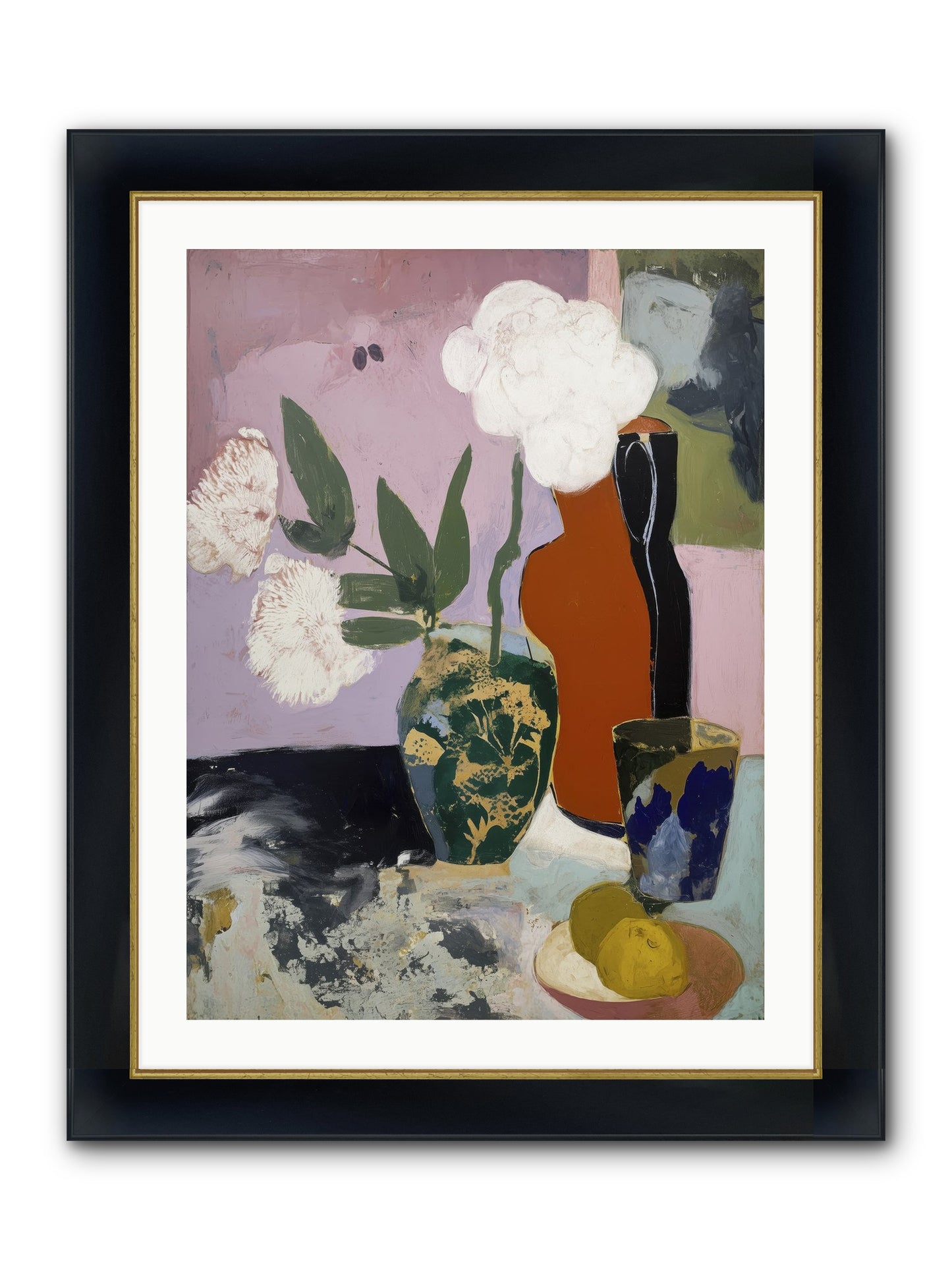 Blooms At Twilight Framed Print - Wide Black w/Gold 24x32