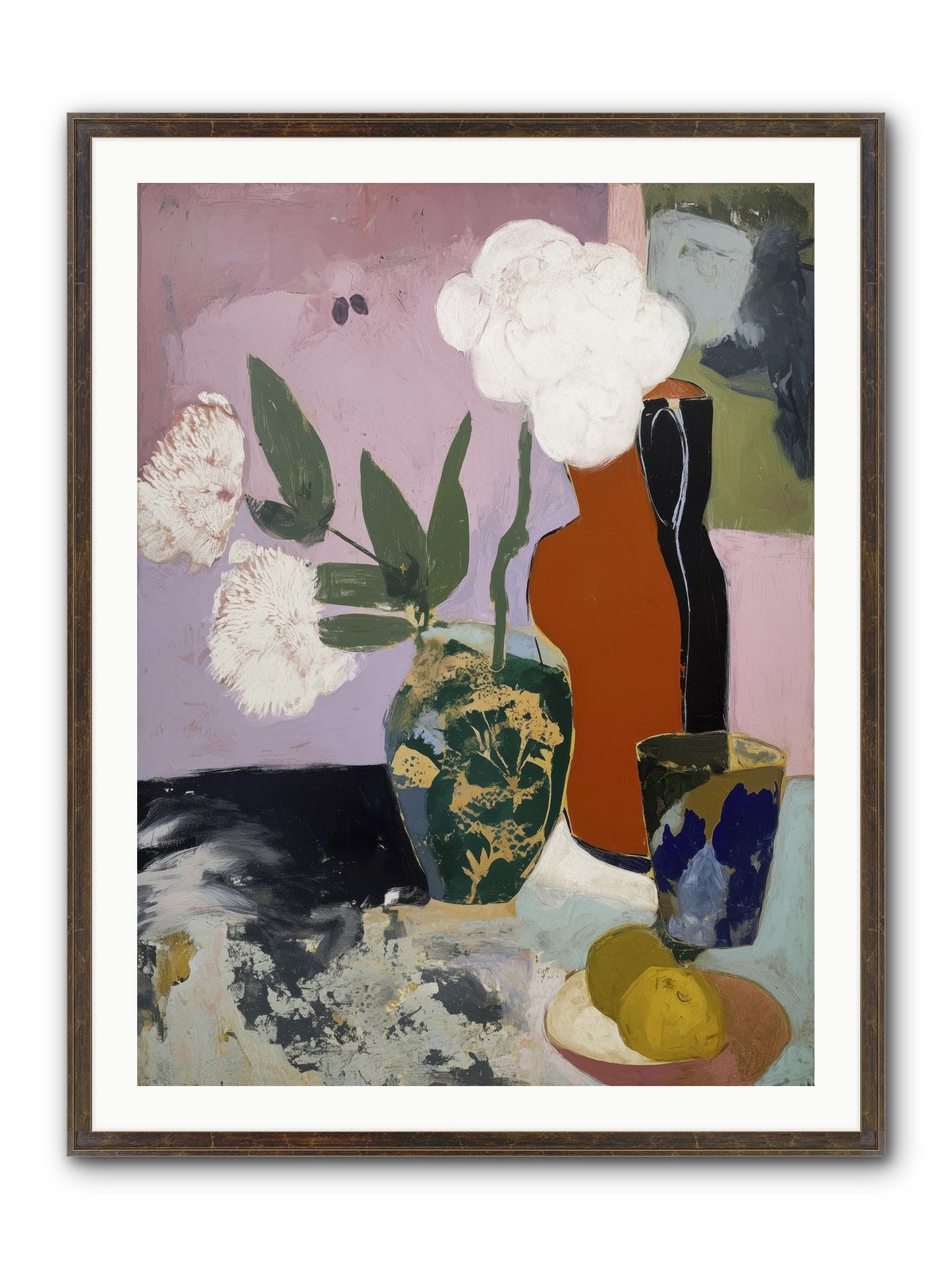 Blooms At Twilight Framed Print - Slimwoods Black/Gold 30x40