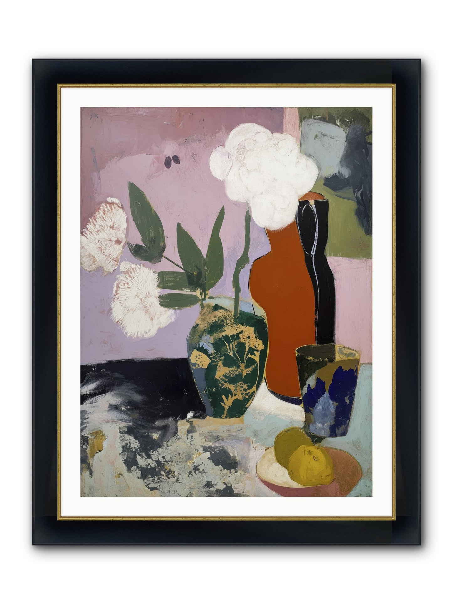 Blooms At Twilight Framed Print - Wide Black w/Gold 30x40