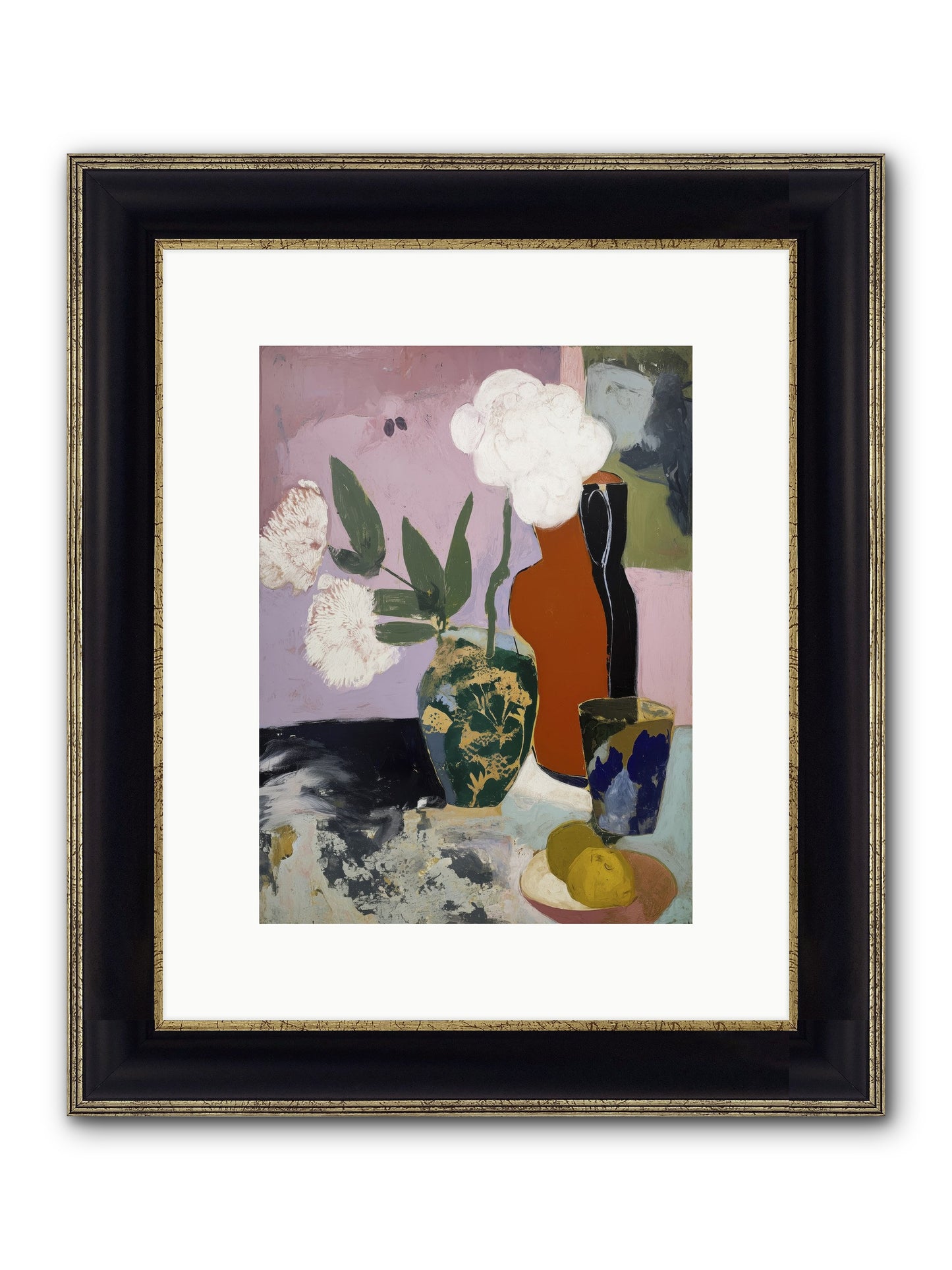 Blooms At Twilight Framed Print - Black & Gold 9x12