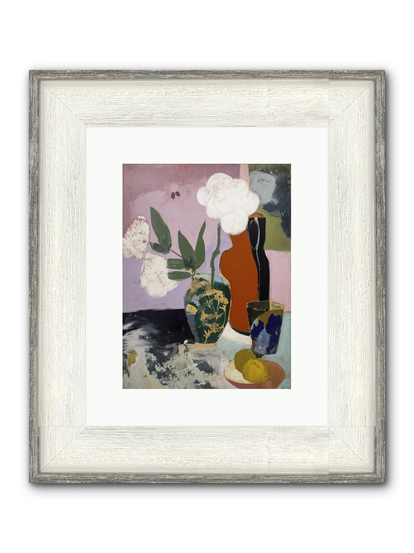 Blooms At Twilight Framed Print - Driftwood White 9x12
