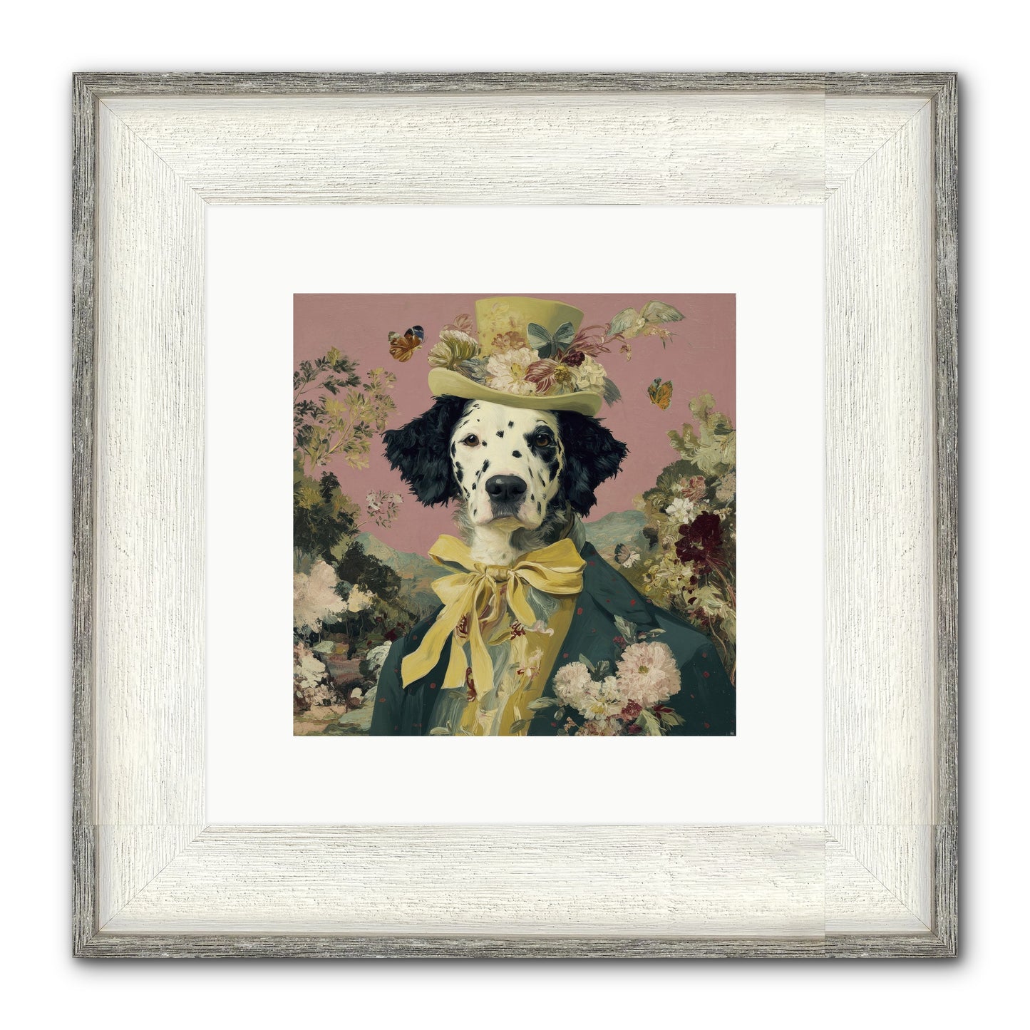 Blossom And Bound Framed Print - Driftwood White 10x10