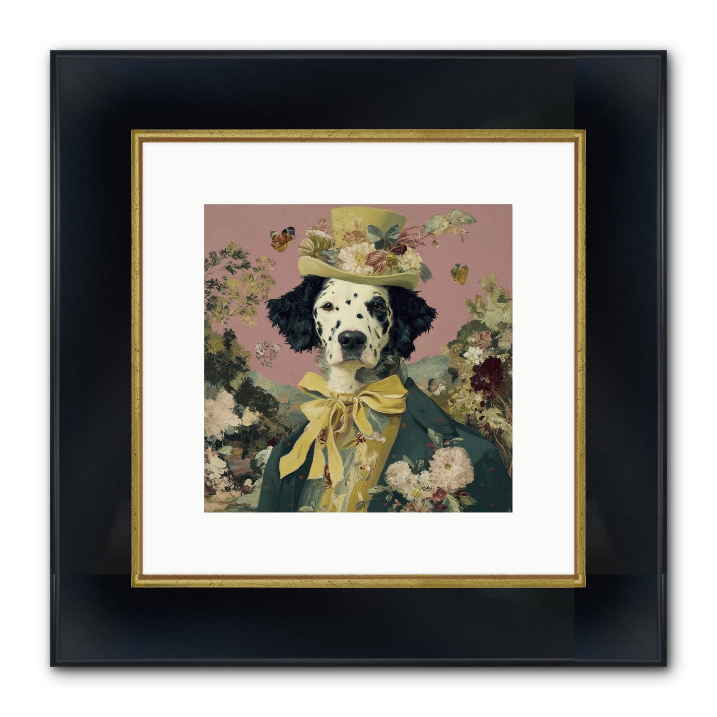 Blossom And Bound Framed Print - Wide Black w/Gold 10x10