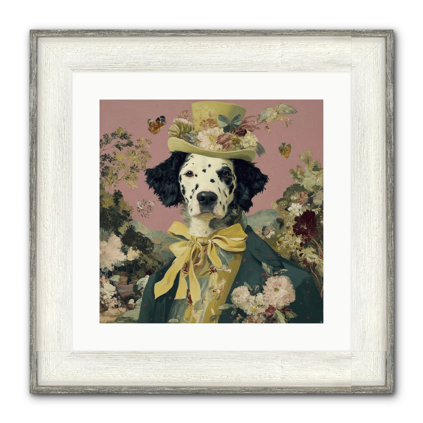 Blossom And Bound Framed Print - Driftwood White 16x16