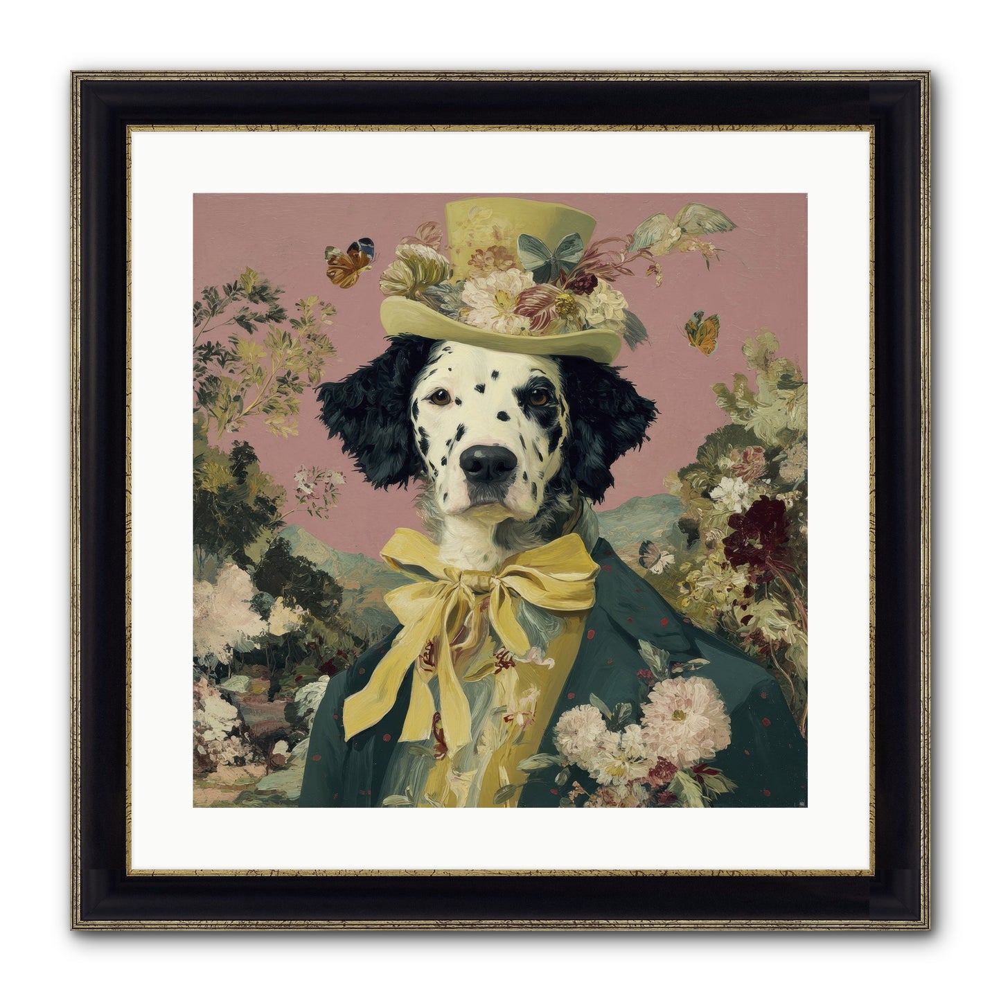 Blossom And Bound Framed Print - Black & Gold 20x20