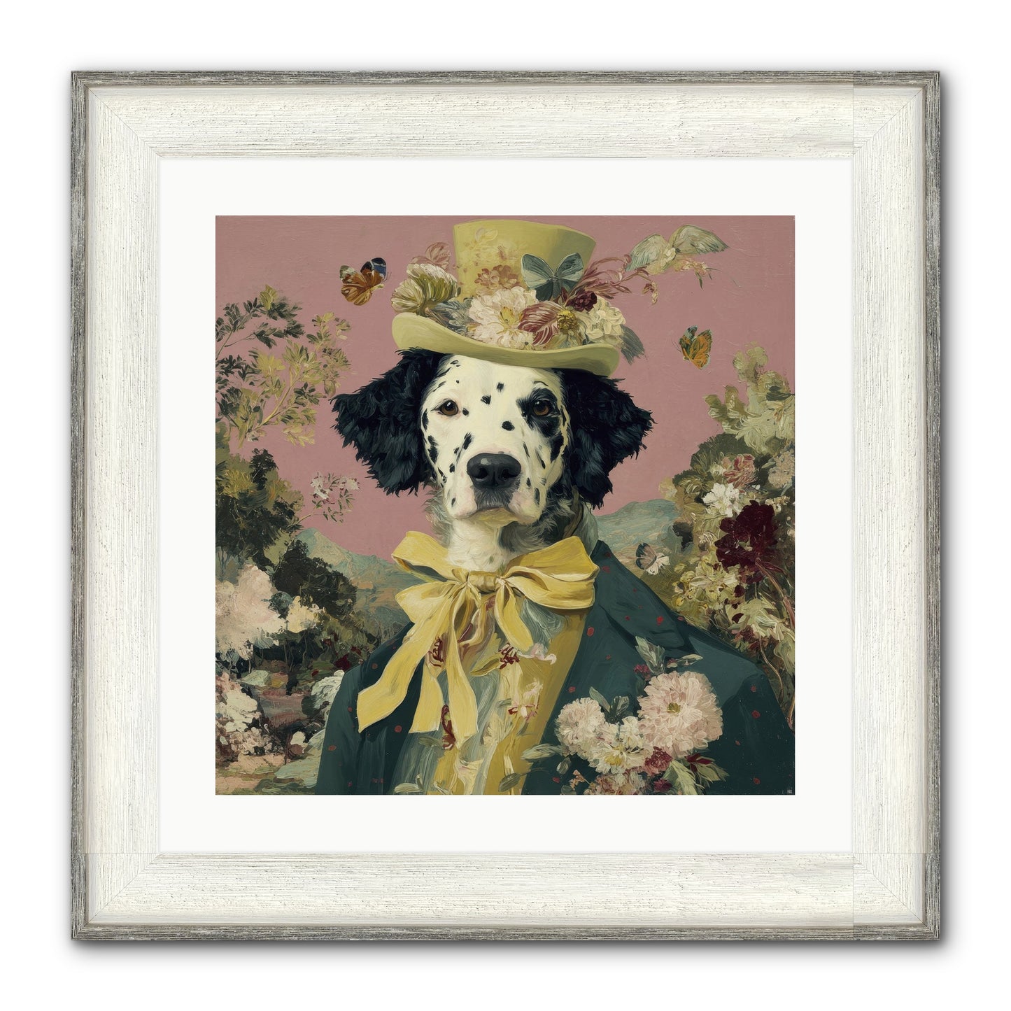 Blossom And Bound Framed Print - Driftwood White 20x20