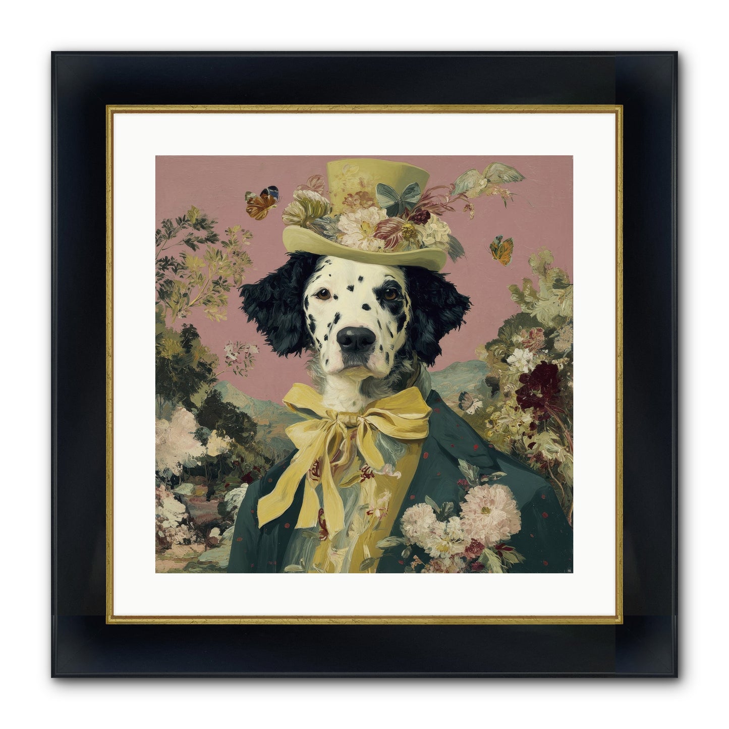 Blossom And Bound Framed Print - Wide Black w/Gold 20x20