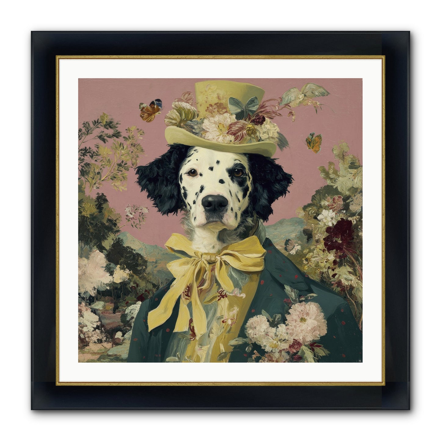 Blossom And Bound Framed Print - Wide Black w/Gold 30x30