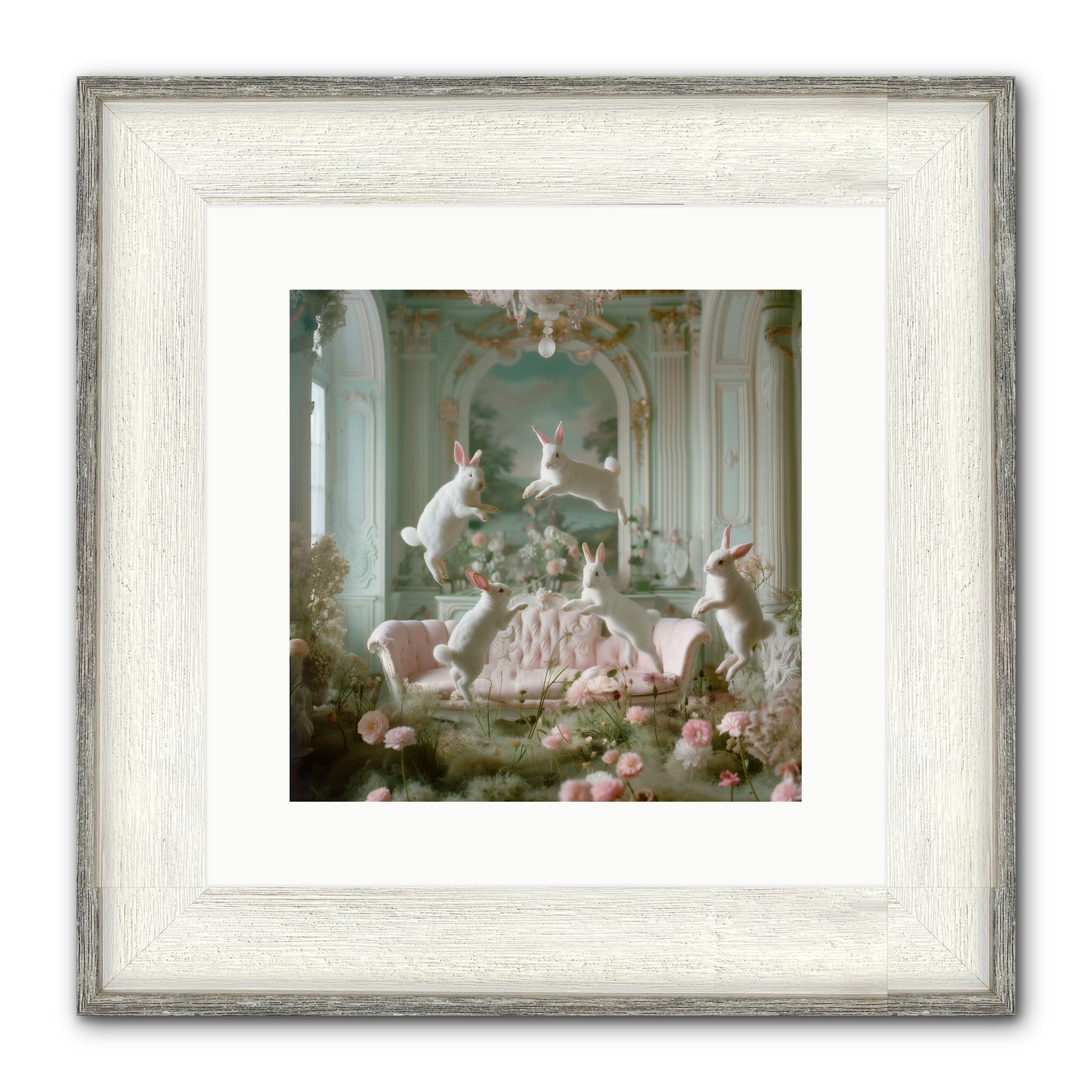 Blossom Reverie Framed Print - Driftwood White 12x12
