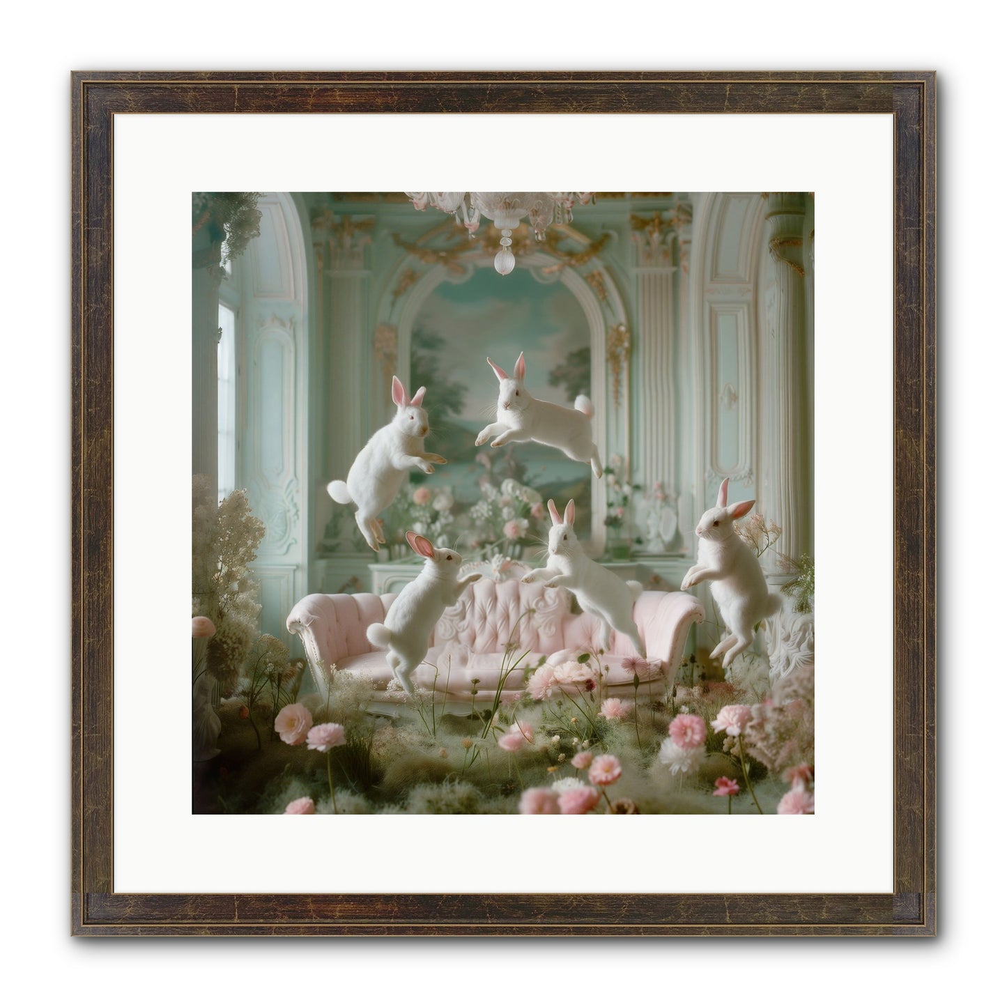 Blossom Reverie Framed Print - Slimwoods Black/Gold 16x16