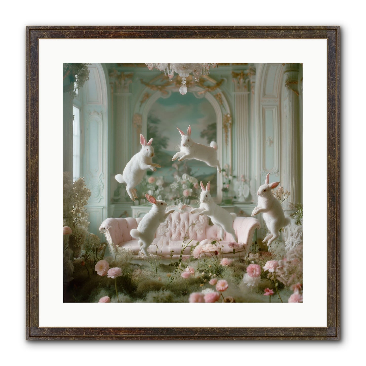 Blossom Reverie Framed Print - Slimwoods Black/Gold 20x20