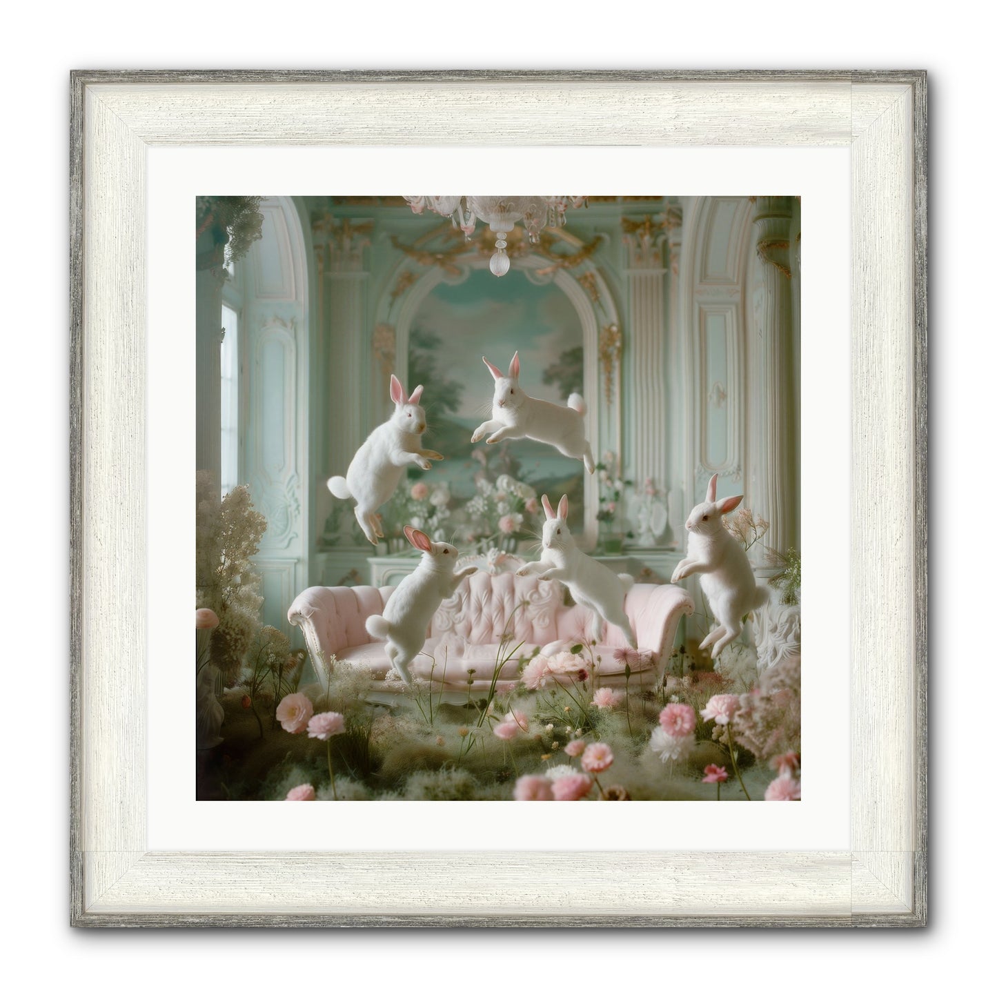 Blossom Reverie Framed Print - Driftwood White 24x24