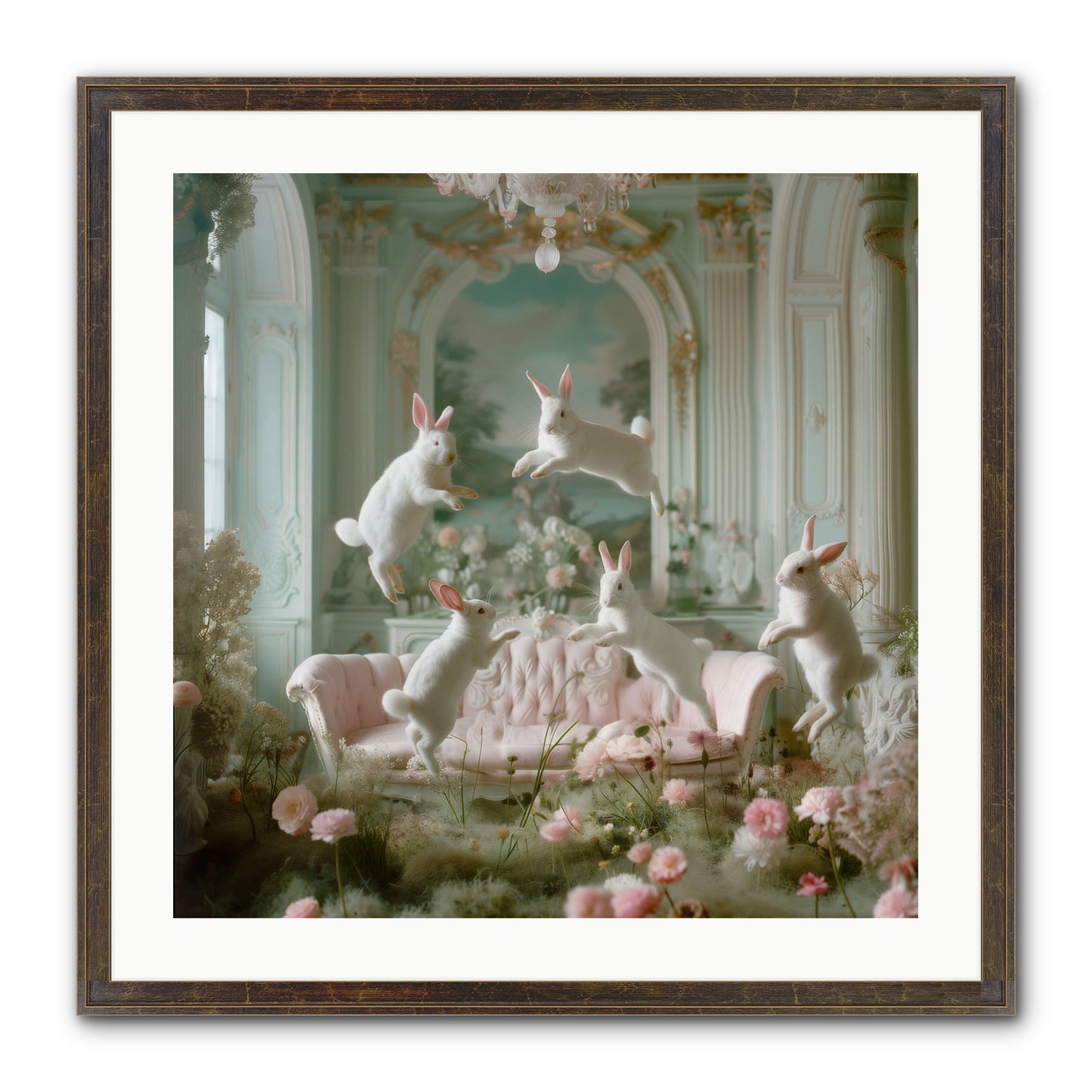 Blossom Reverie Framed Print - Slimwoods Black/Gold 24x24