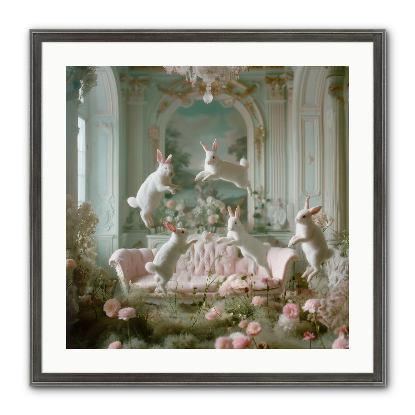 Blossom Reverie Framed Print - Slimwoods Black/Silver 24x24