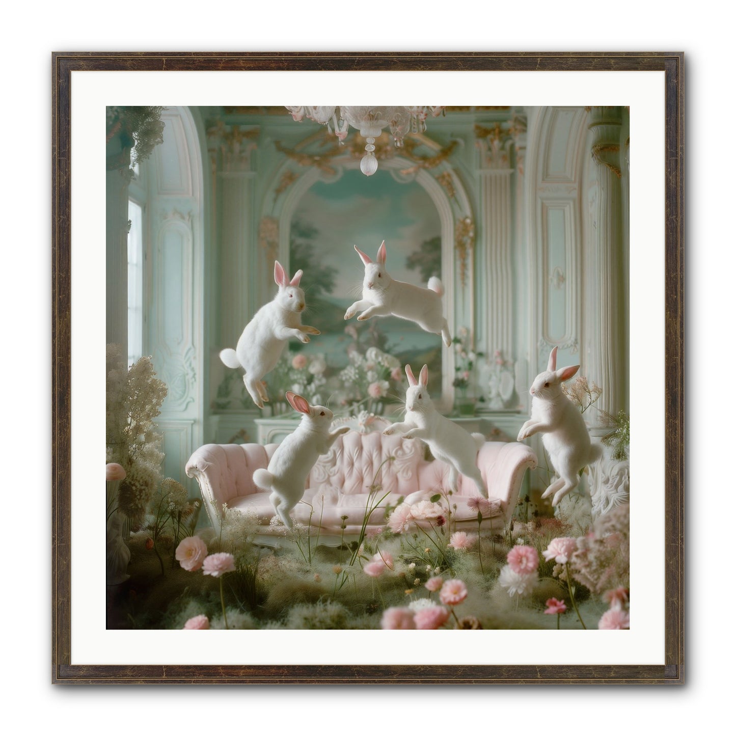 Blossom Reverie Framed Print - Slimwoods Black/Gold 30x30