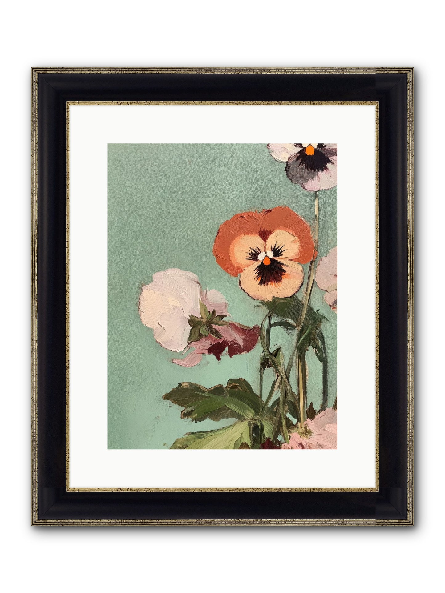 Blossoms Of Affection Framed Print - Black & Gold 12x16