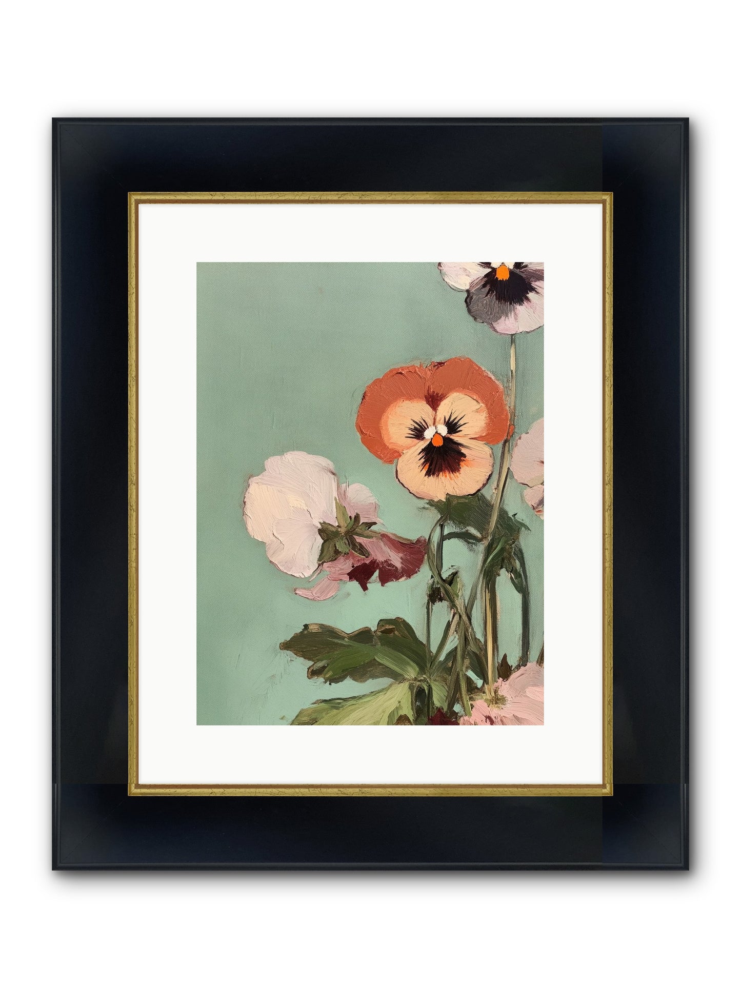 Blossoms Of Affection Framed Print - Wide Black w/Gold 12x16