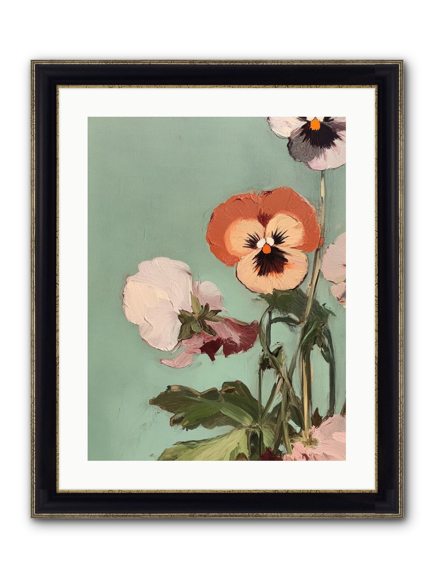 Blossoms Of Affection Framed Print - Black & Gold 18x24