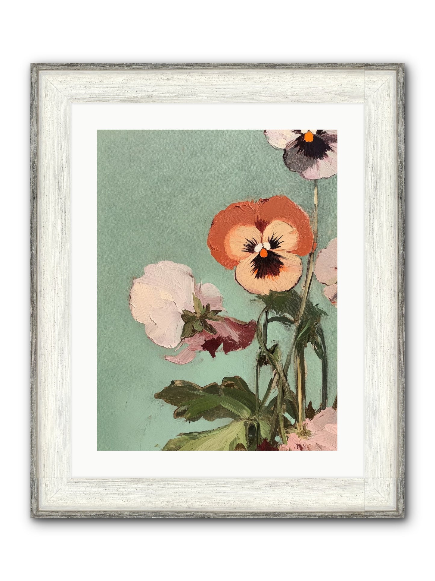 Blossoms Of Affection Framed Print - Driftwood White 18x24