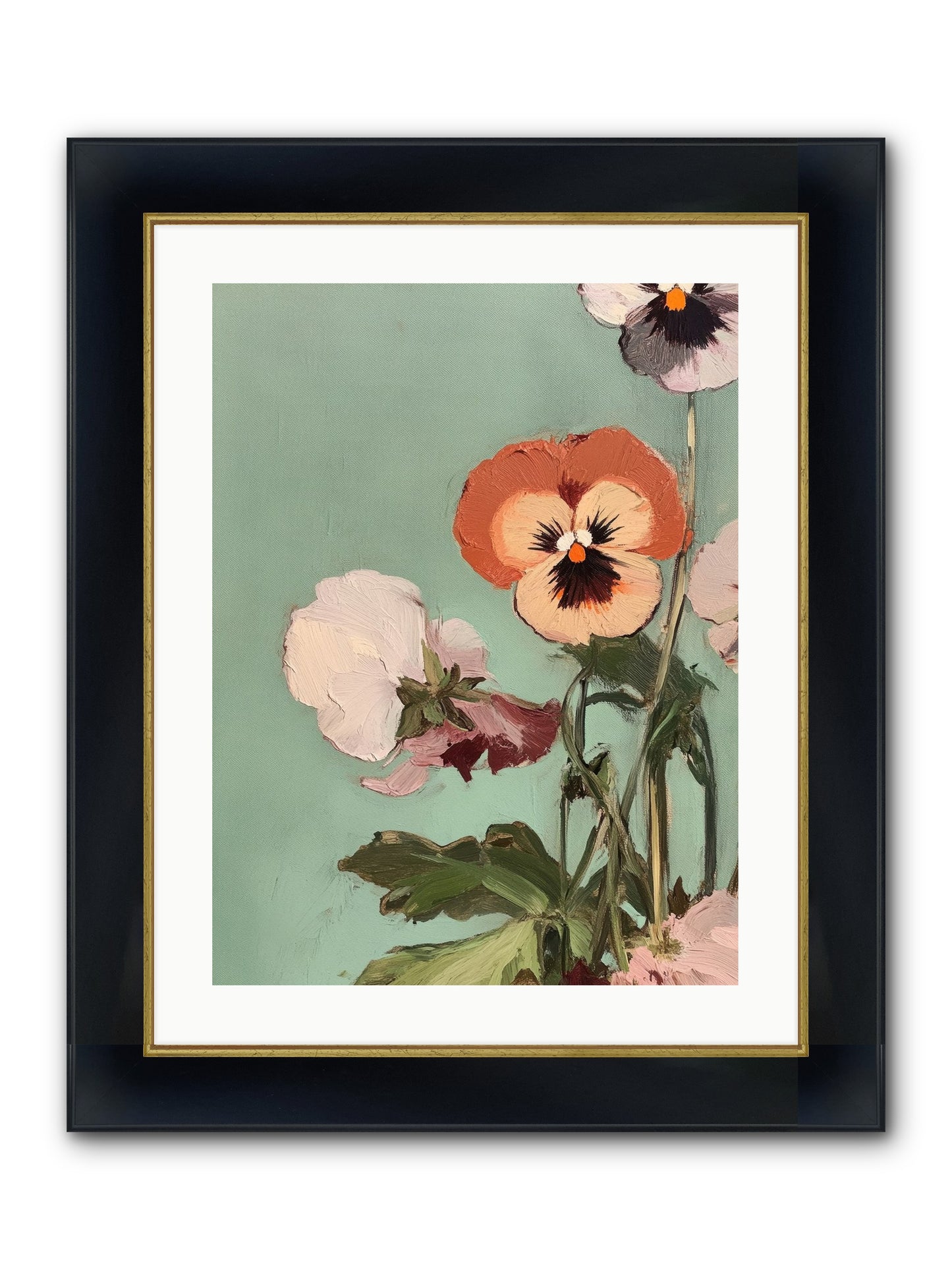 Blossoms Of Affection Framed Print - Wide Black w/Gold 18x24