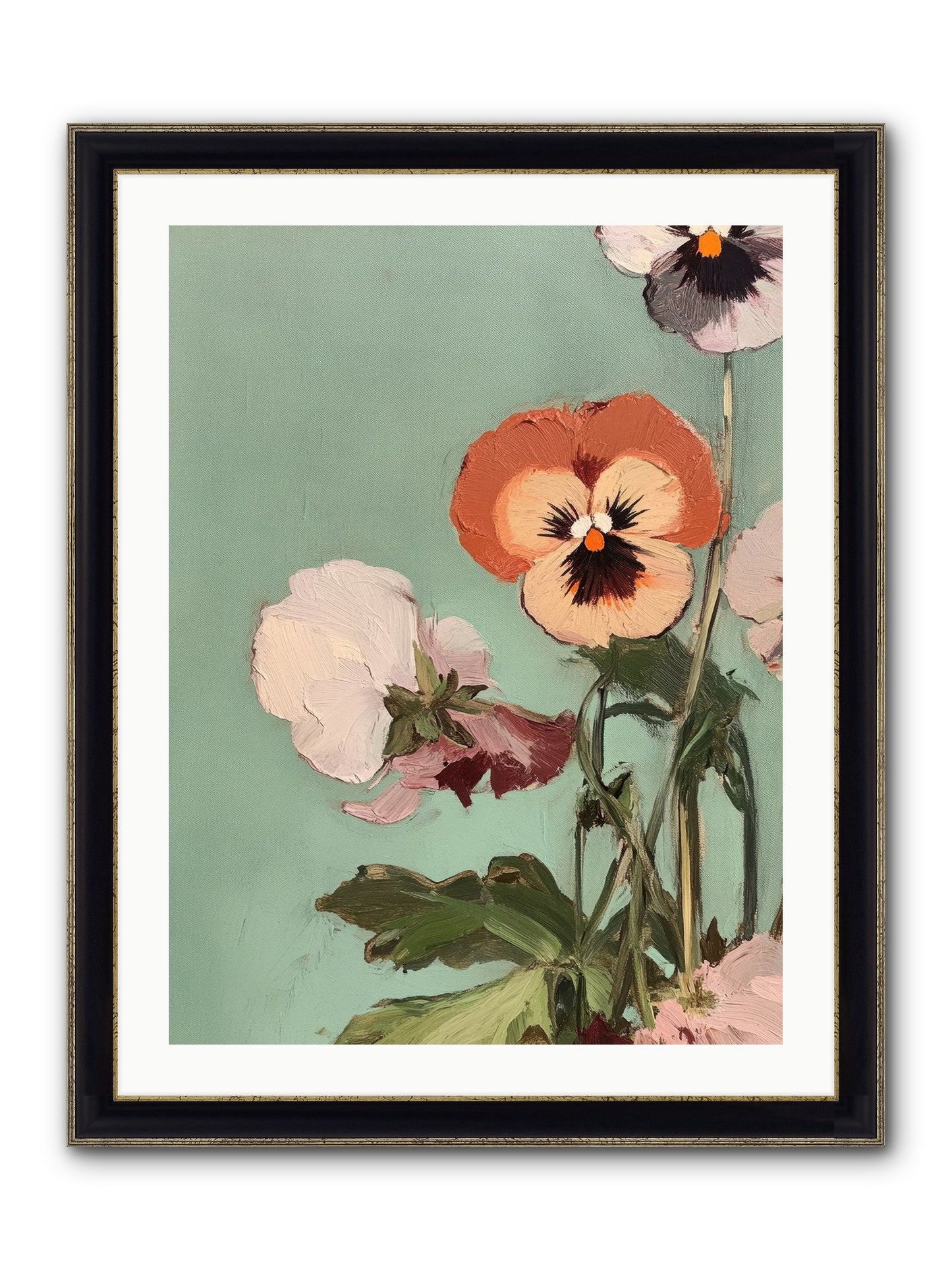 Blossoms Of Affection Framed Print - Black & Gold 24x32