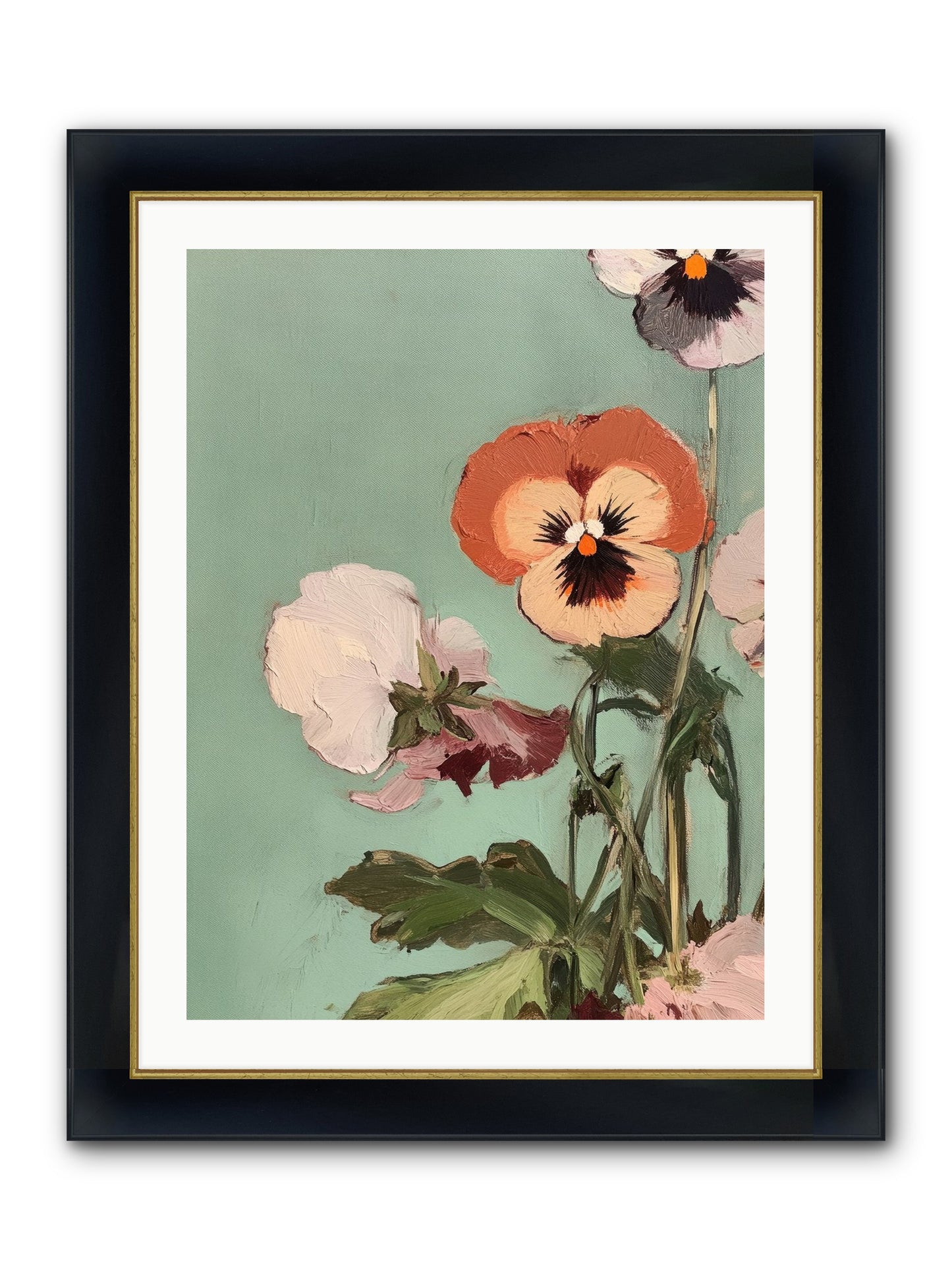 Blossoms Of Affection Framed Print - Wide Black w/Gold 24x32