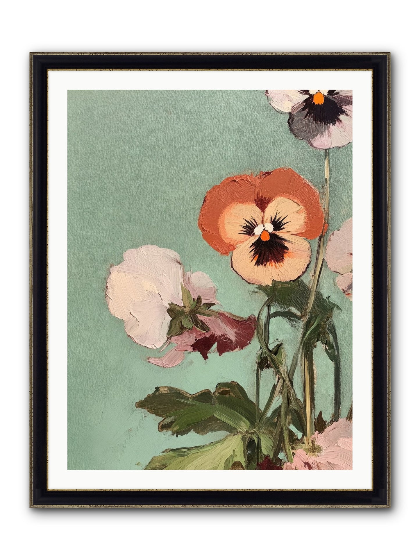 Blossoms Of Affection Framed Print - Black & Gold 30x40