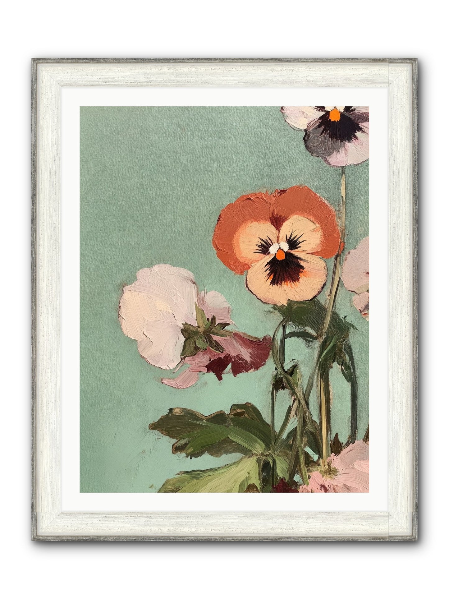 Blossoms Of Affection Framed Print - Driftwood White 30x40
