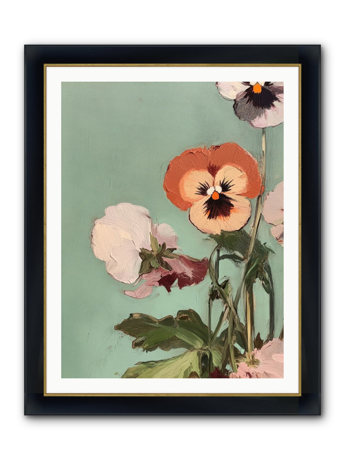Blossoms Of Affection Framed Print - Wide Black w/Gold 30x40