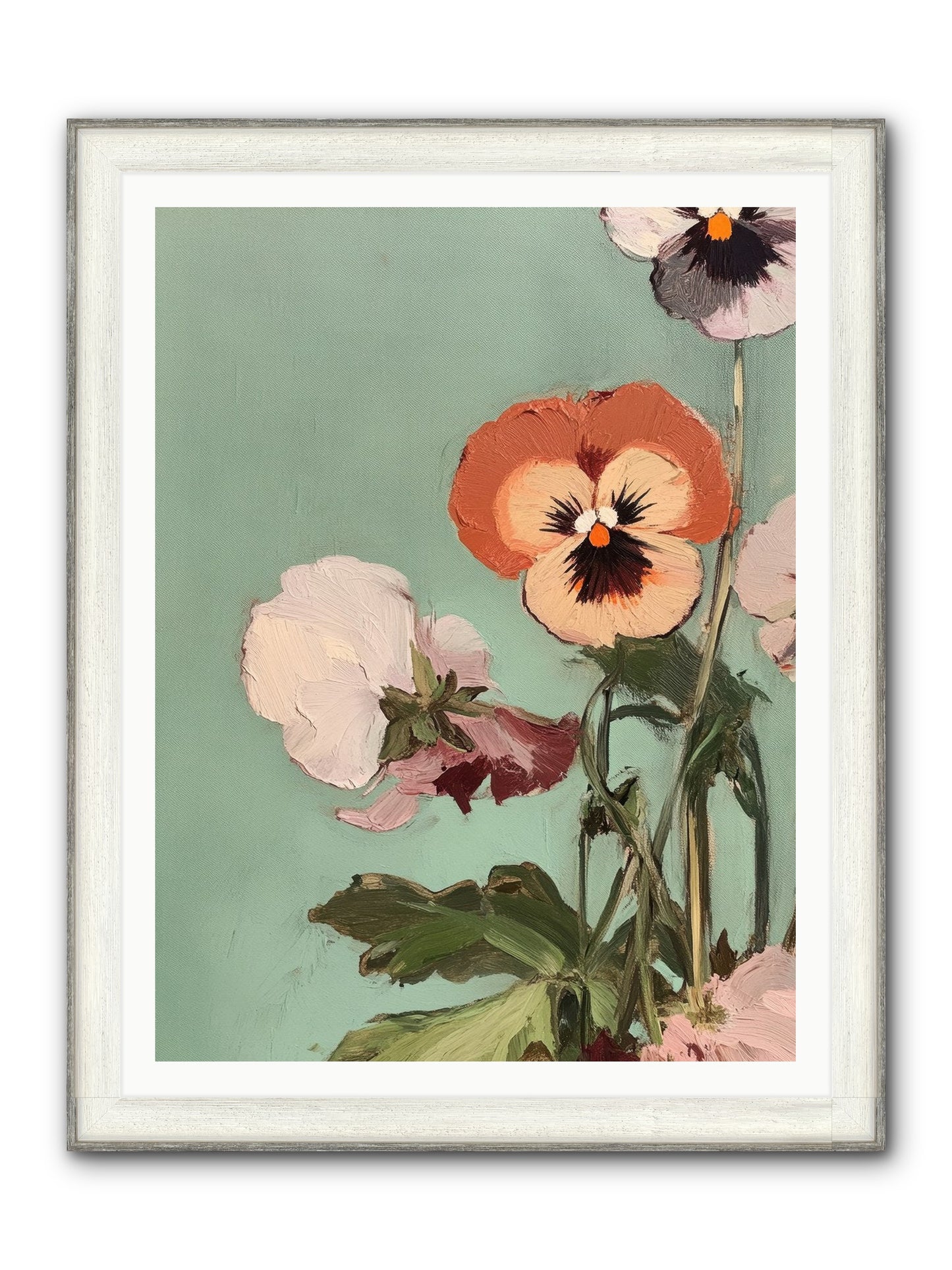 Blossoms Of Affection Framed Print - Driftwood White 36x48