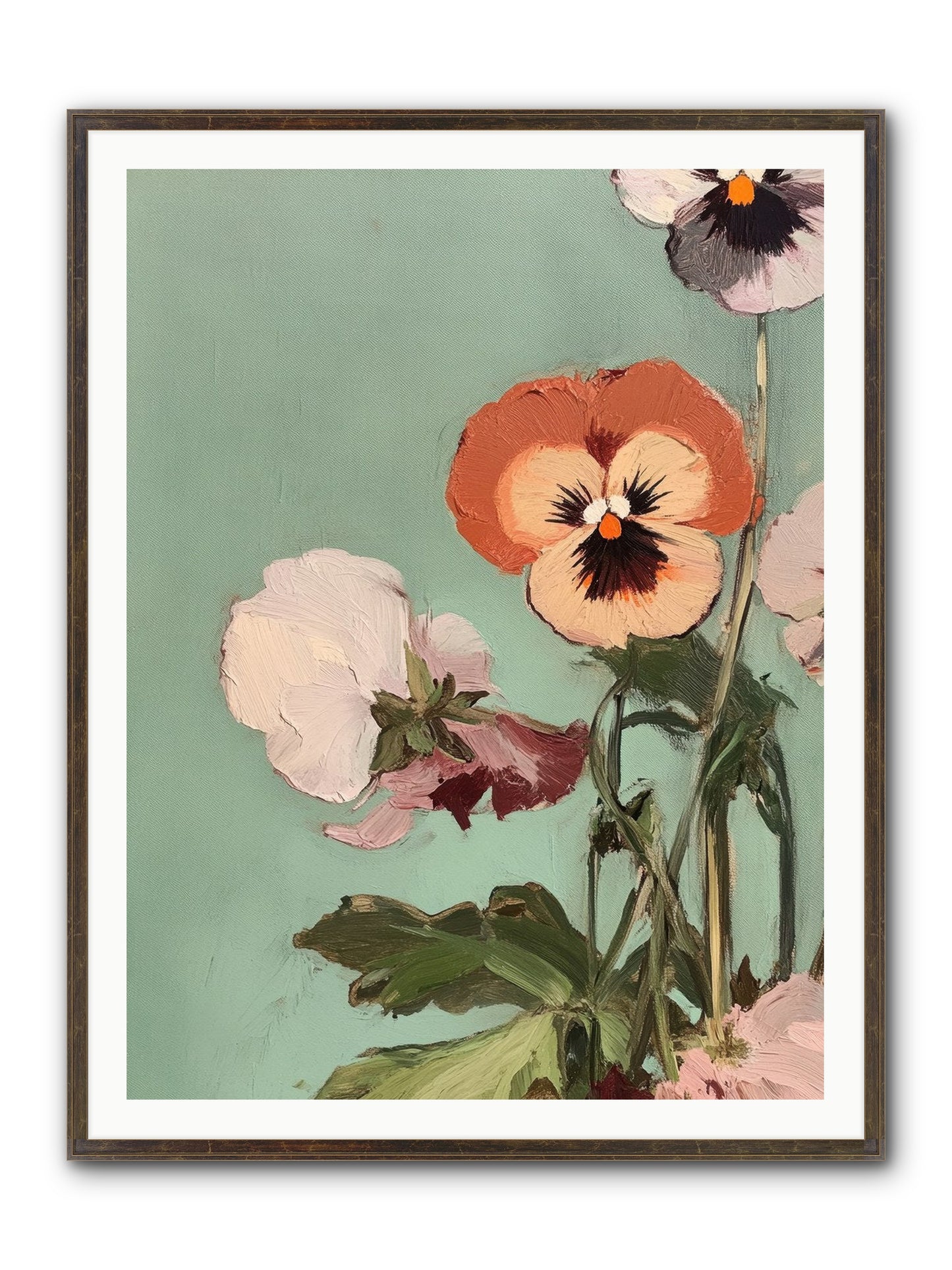 Blossoms Of Affection Framed Print - Slimwoods Black/Gold 36x48