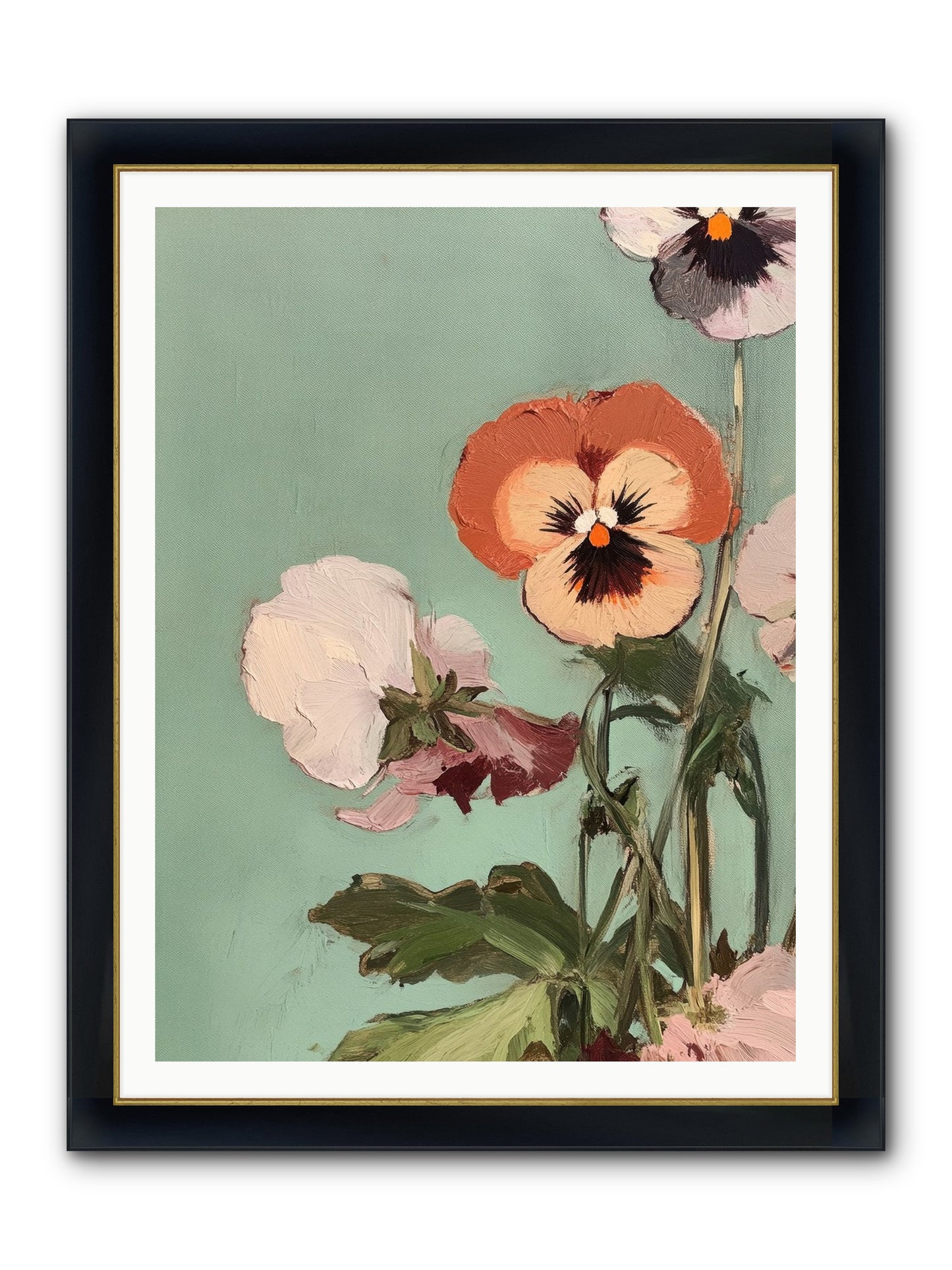 Blossoms Of Affection Framed Print - Wide Black w/Gold 36x48
