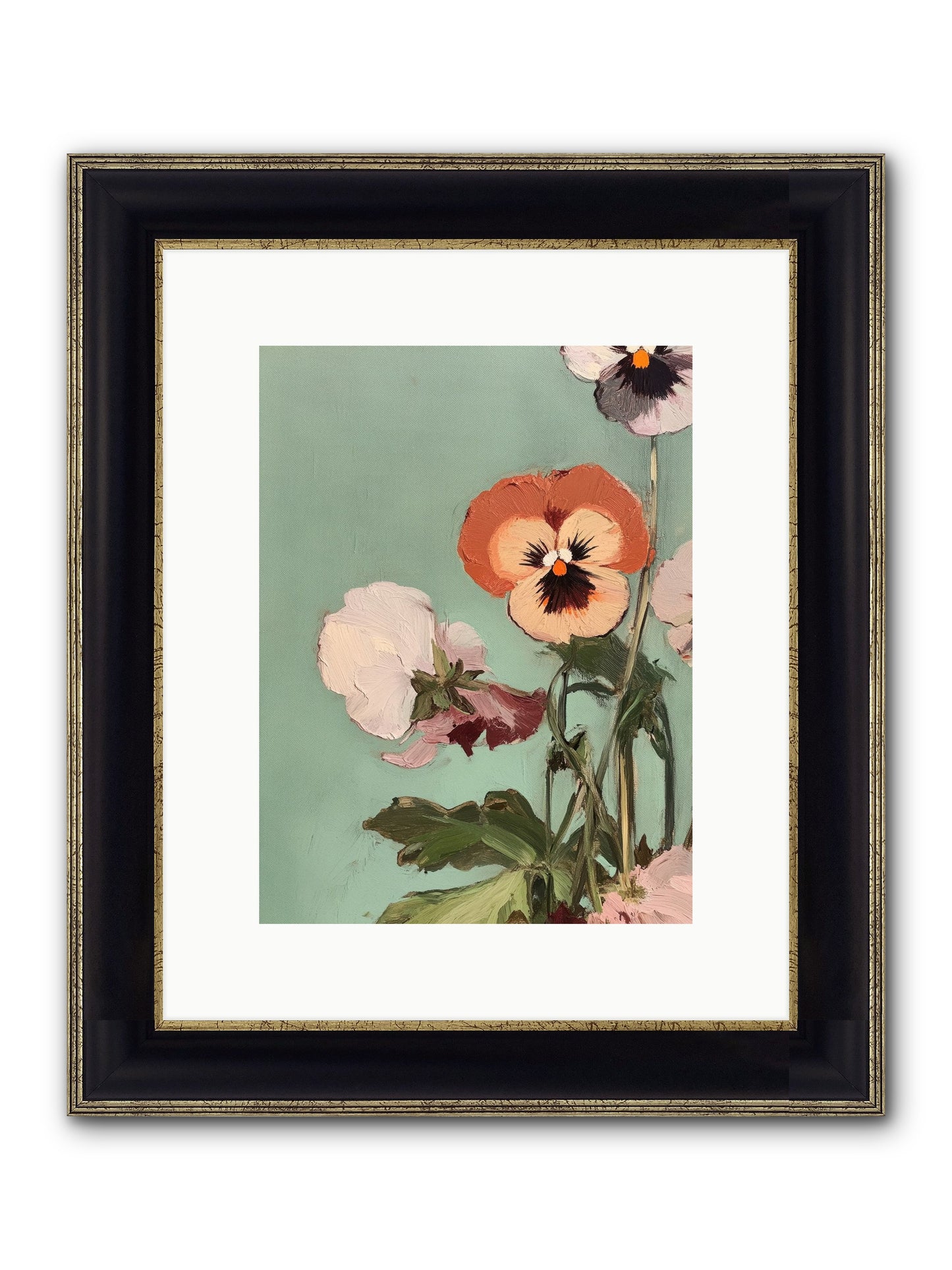 Blossoms Of Affection Framed Print - Black & Gold 9x12