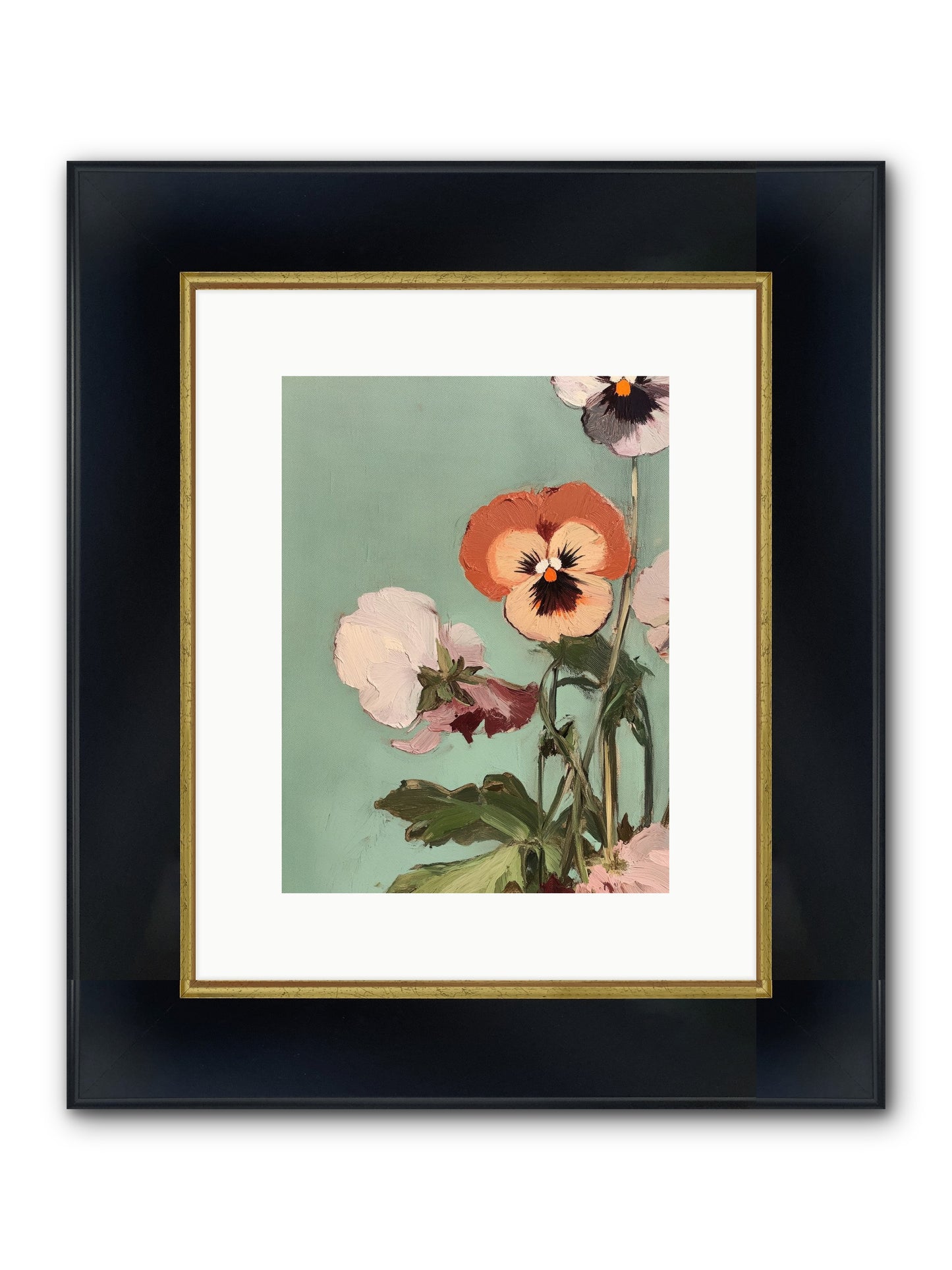 Blossoms Of Affection Framed Print - Wide Black w/Gold 9x12