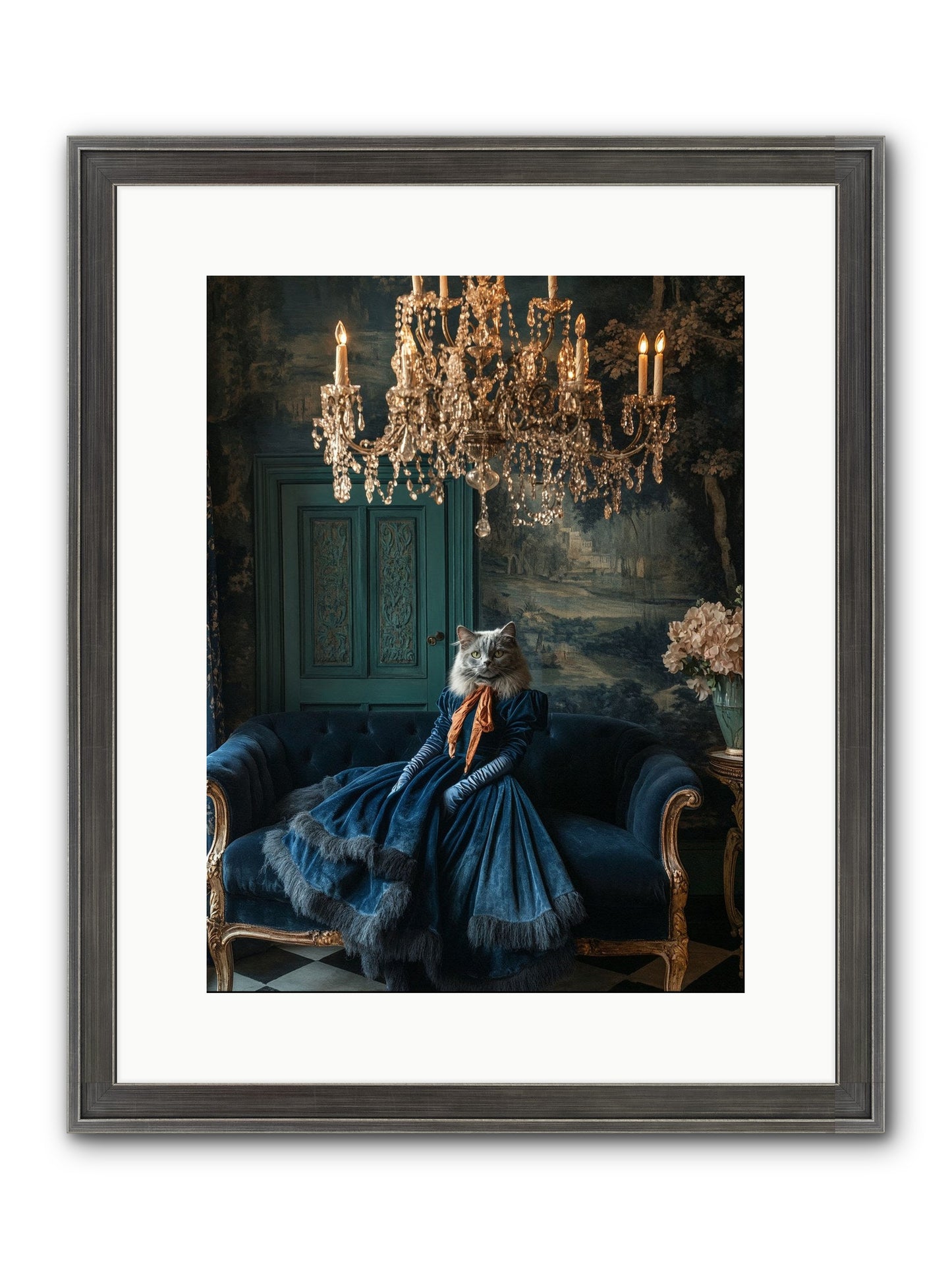 Blue Held Her Grace Framed Print - Slimwoods Black/Silver 12x16