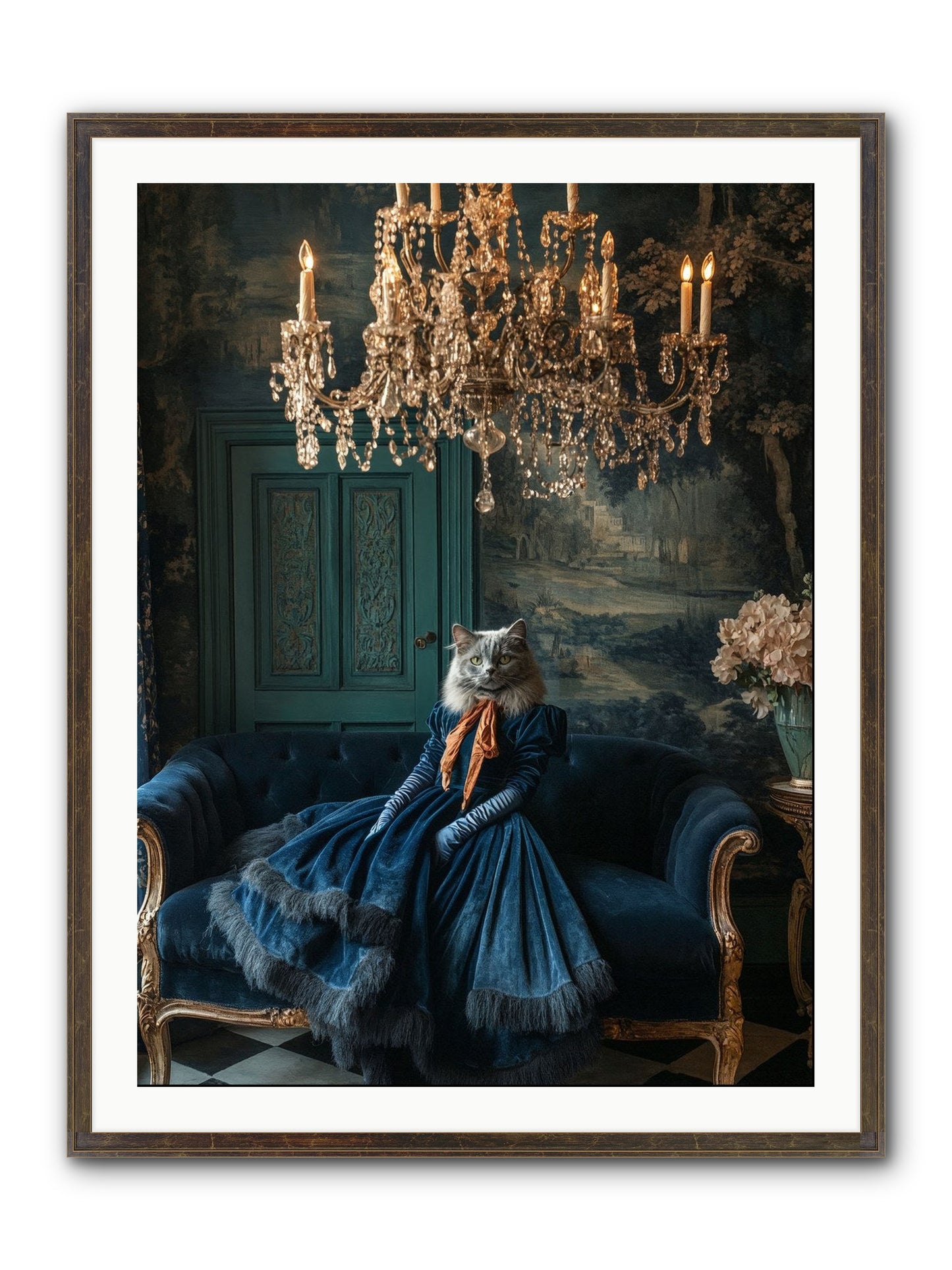 Blue Held Her Grace Framed Print - Slimwoods Black/Gold 30x40