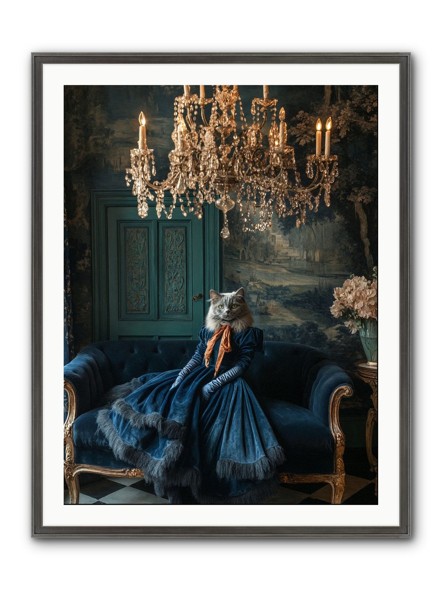 Blue Held Her Grace Framed Print - Slimwoods Black/Silver 30x40