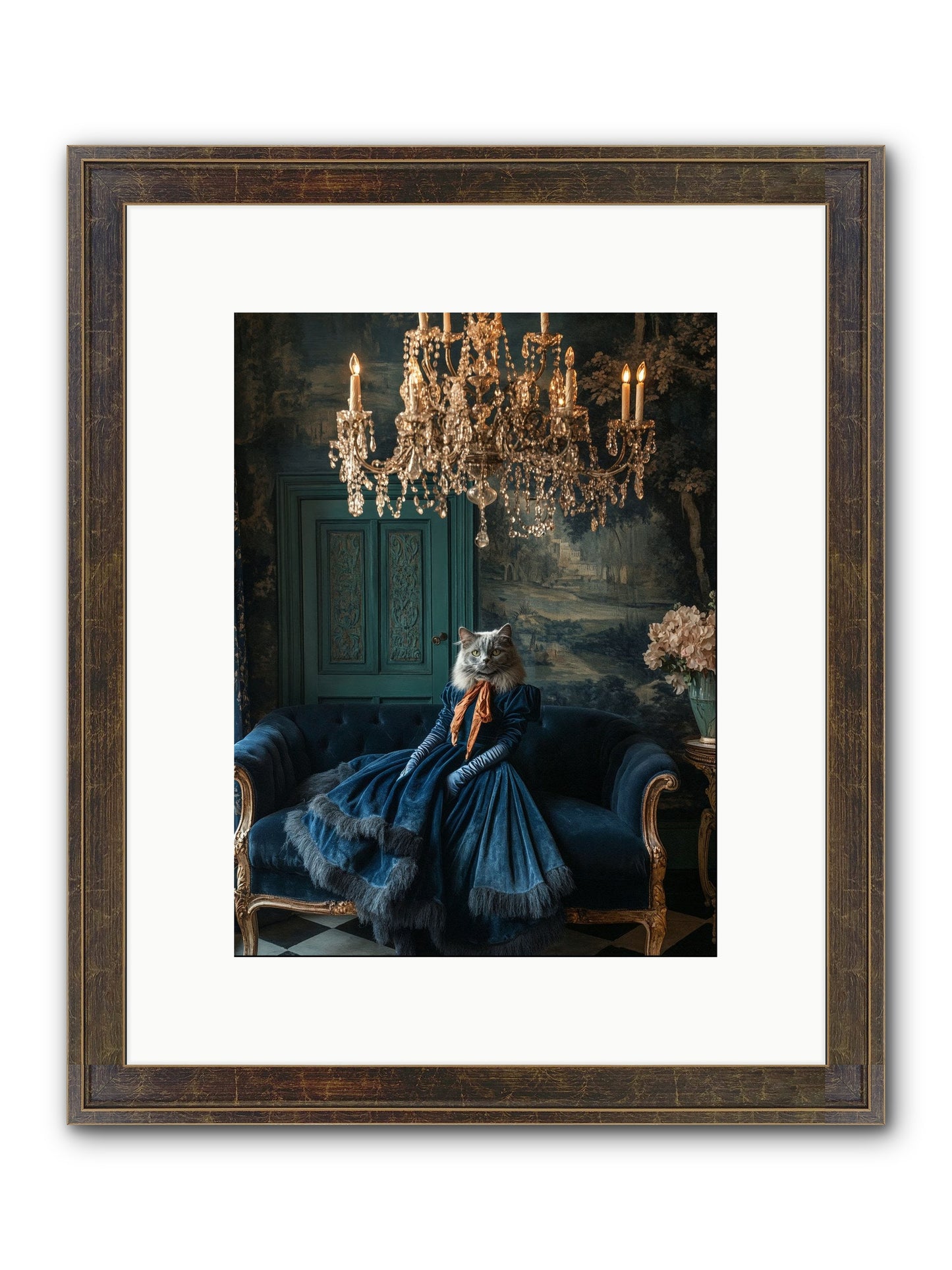 Blue Held Her Grace Framed Print - Slimwoods Black/Gold 9x12