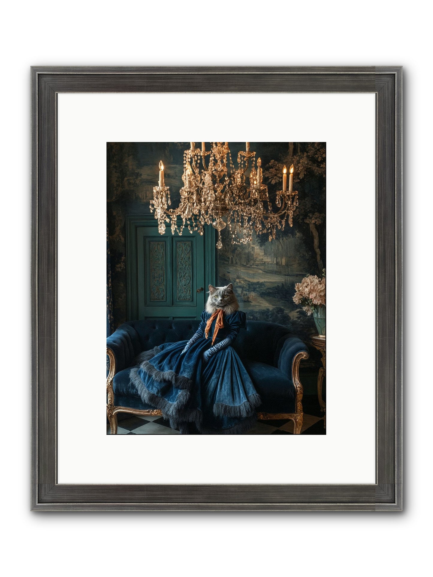 Blue Held Her Grace Framed Print - Slimwoods Black/Silver 9x12