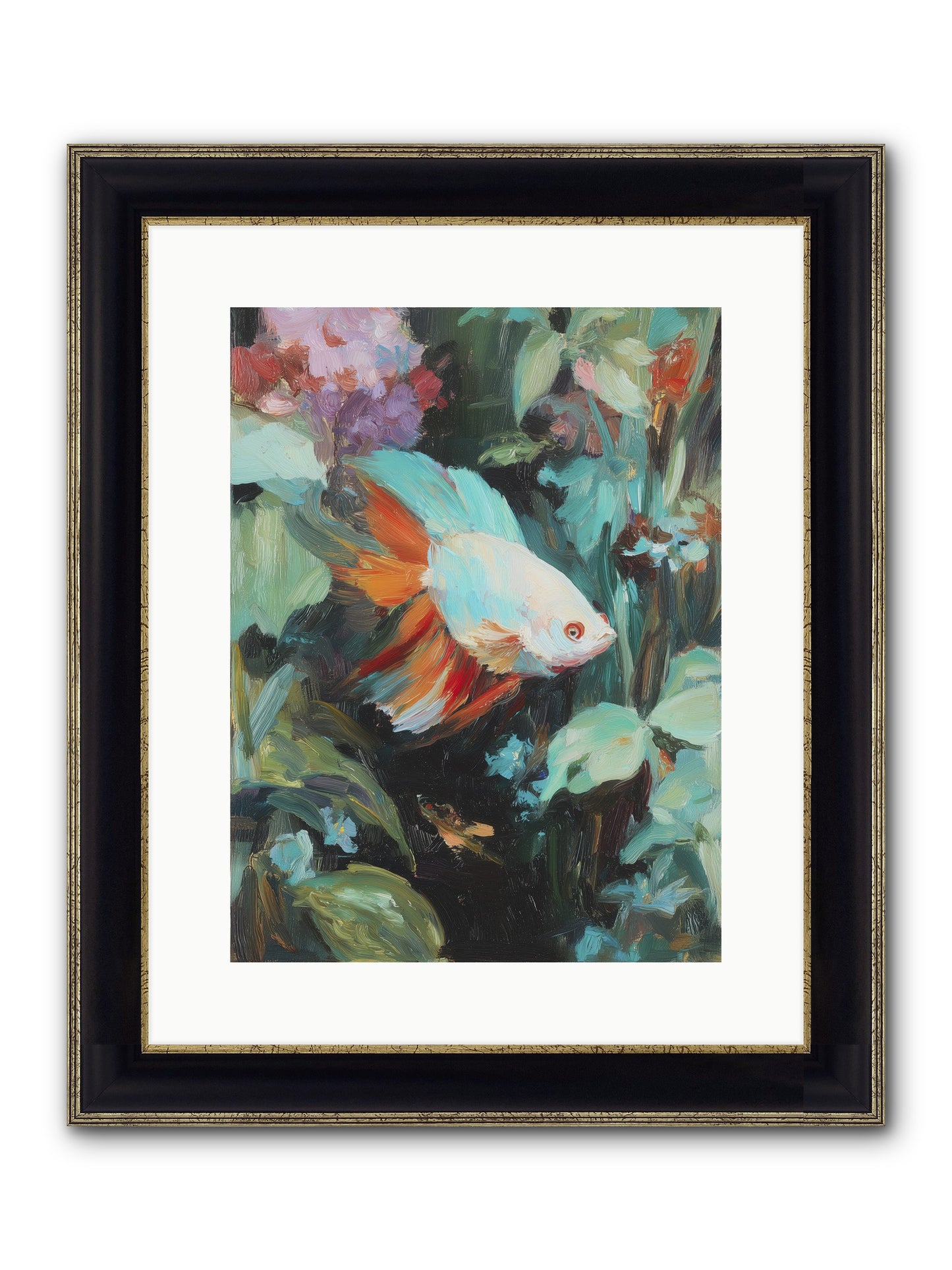 Blue Infinity Framed Print - Black & Gold 12x16