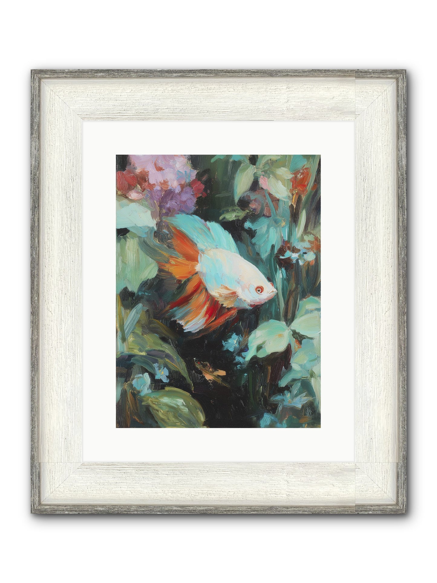 Blue Infinity Framed Print - Driftwood White 12x16