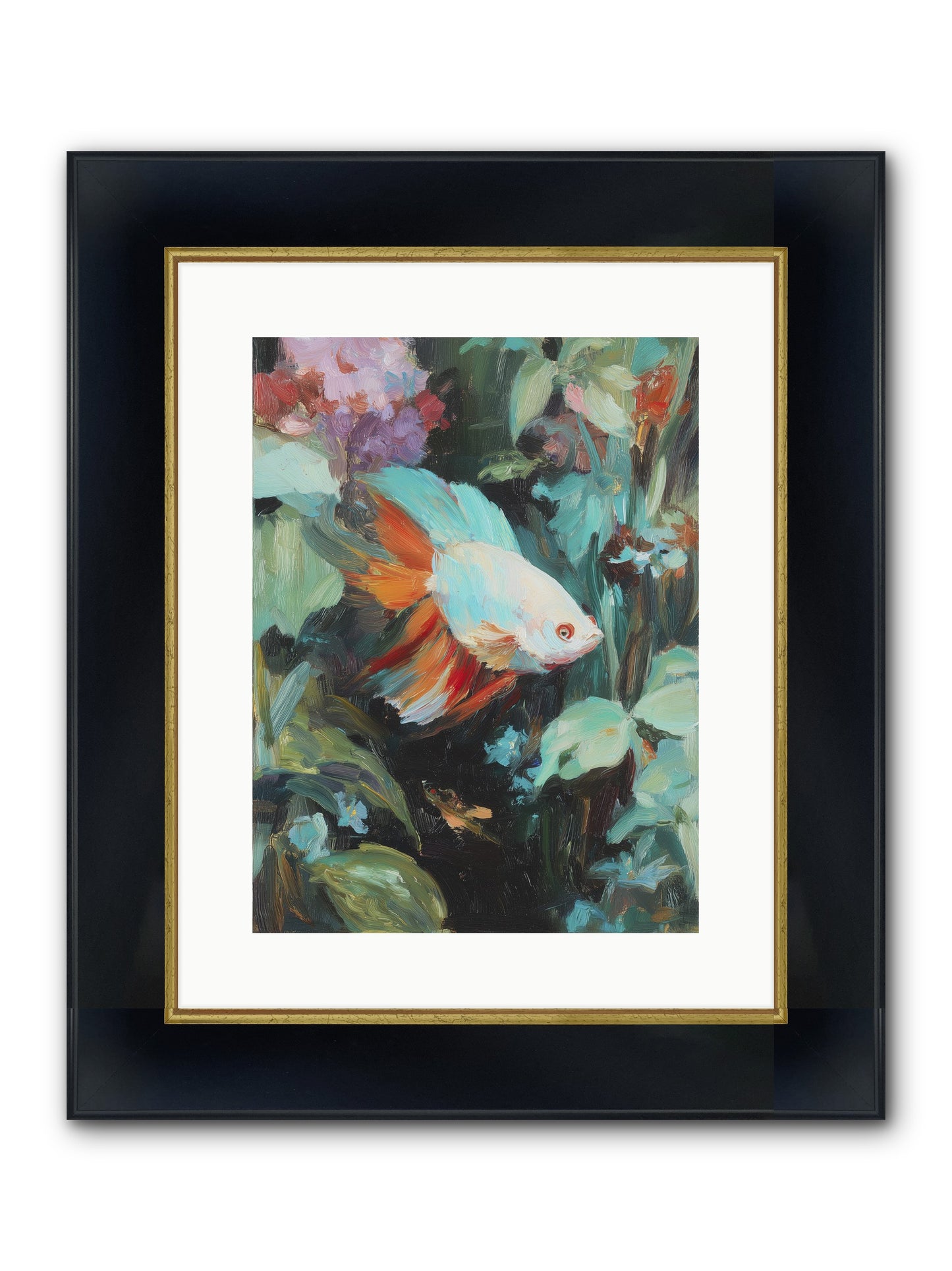 Blue Infinity Framed Print - Wide Black w/Gold 12x16