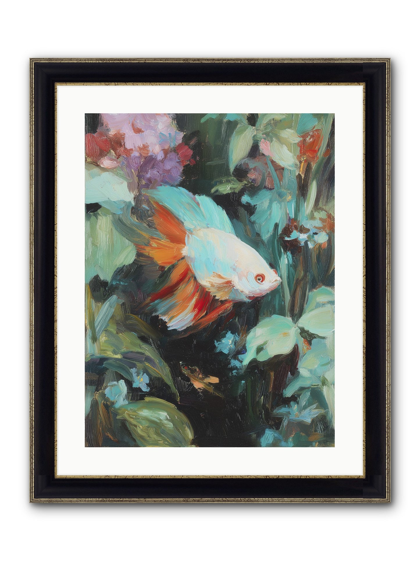 Blue Infinity Framed Print - Black & Gold 18x24